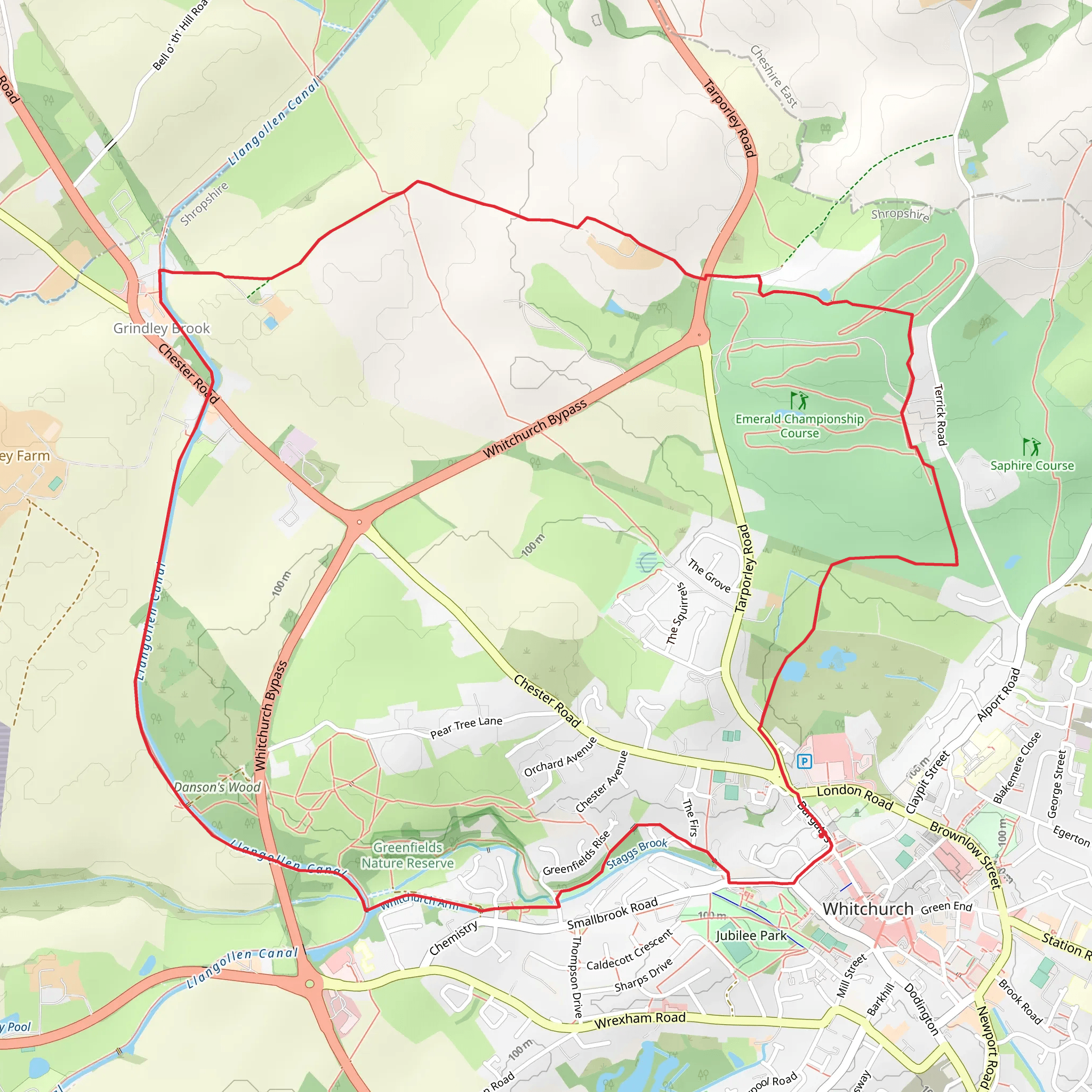 South Cheshire Way and Sandstone Trail mobile static map