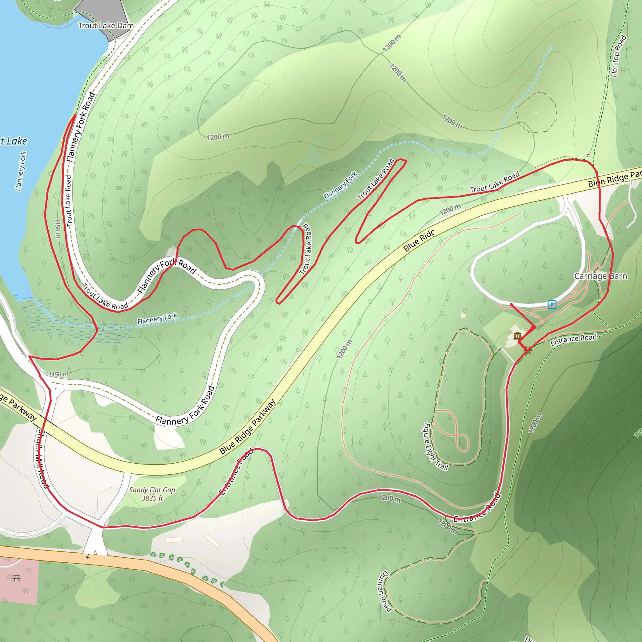 Sandy Flat - Trout Lake Road Loop mobile static map