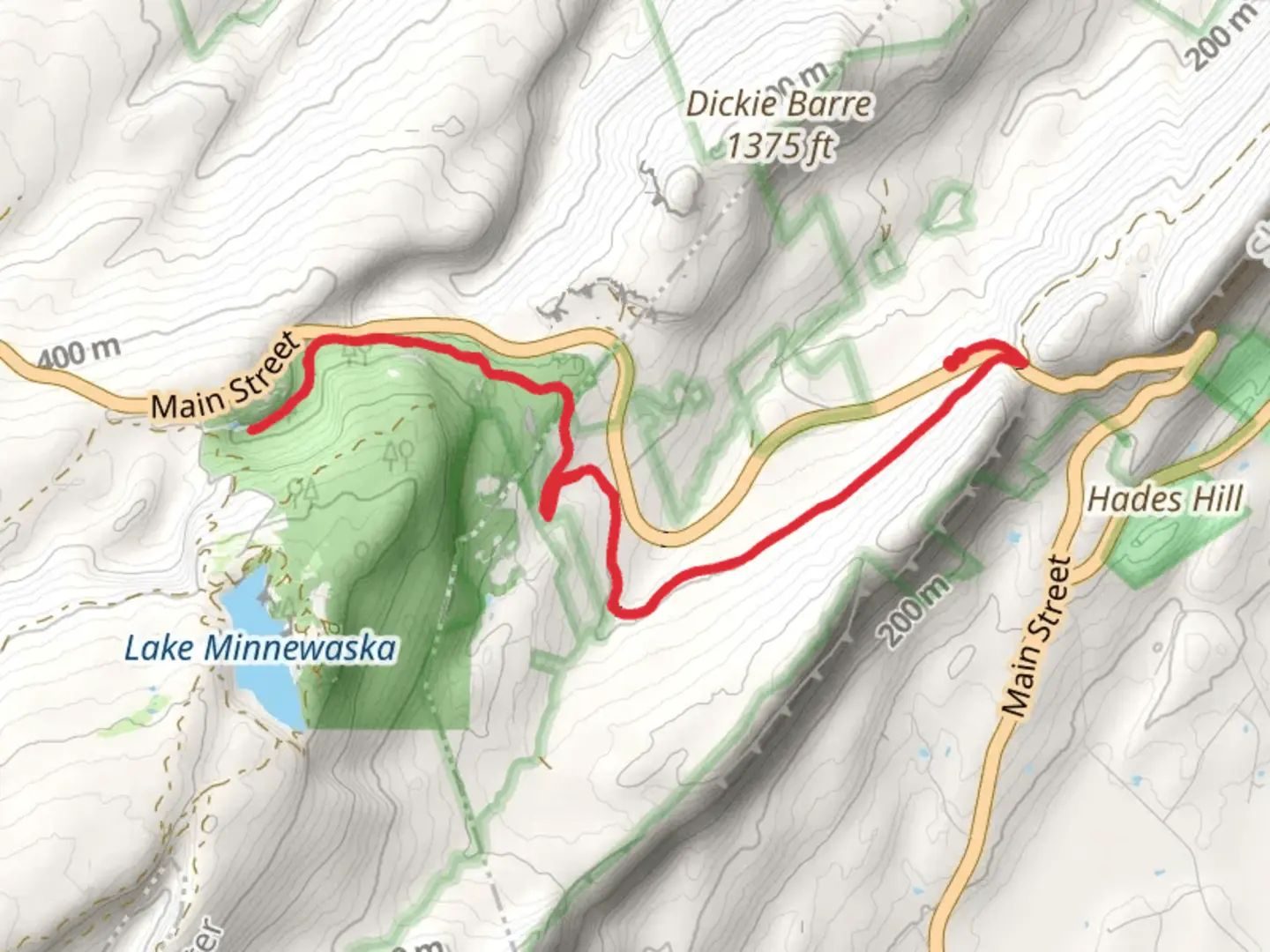 An image depicting the trail Peters Kill from West Trapps Parking Connector and its surrounding area.