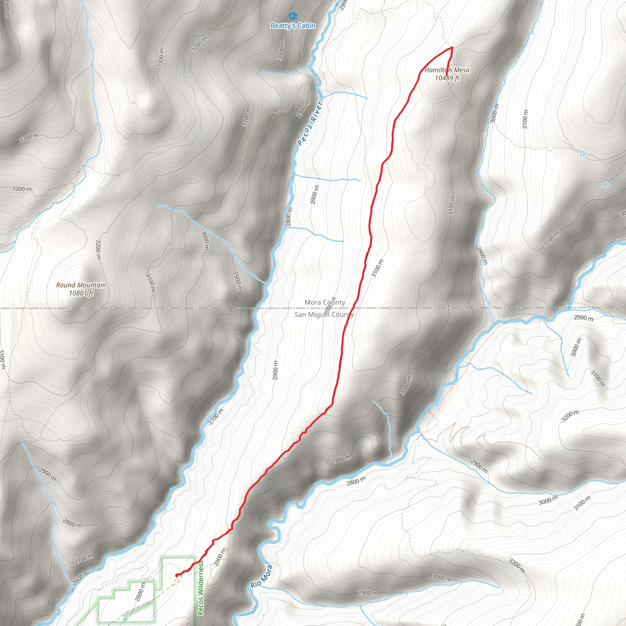 Hamilton Mesa Trail mobile static map