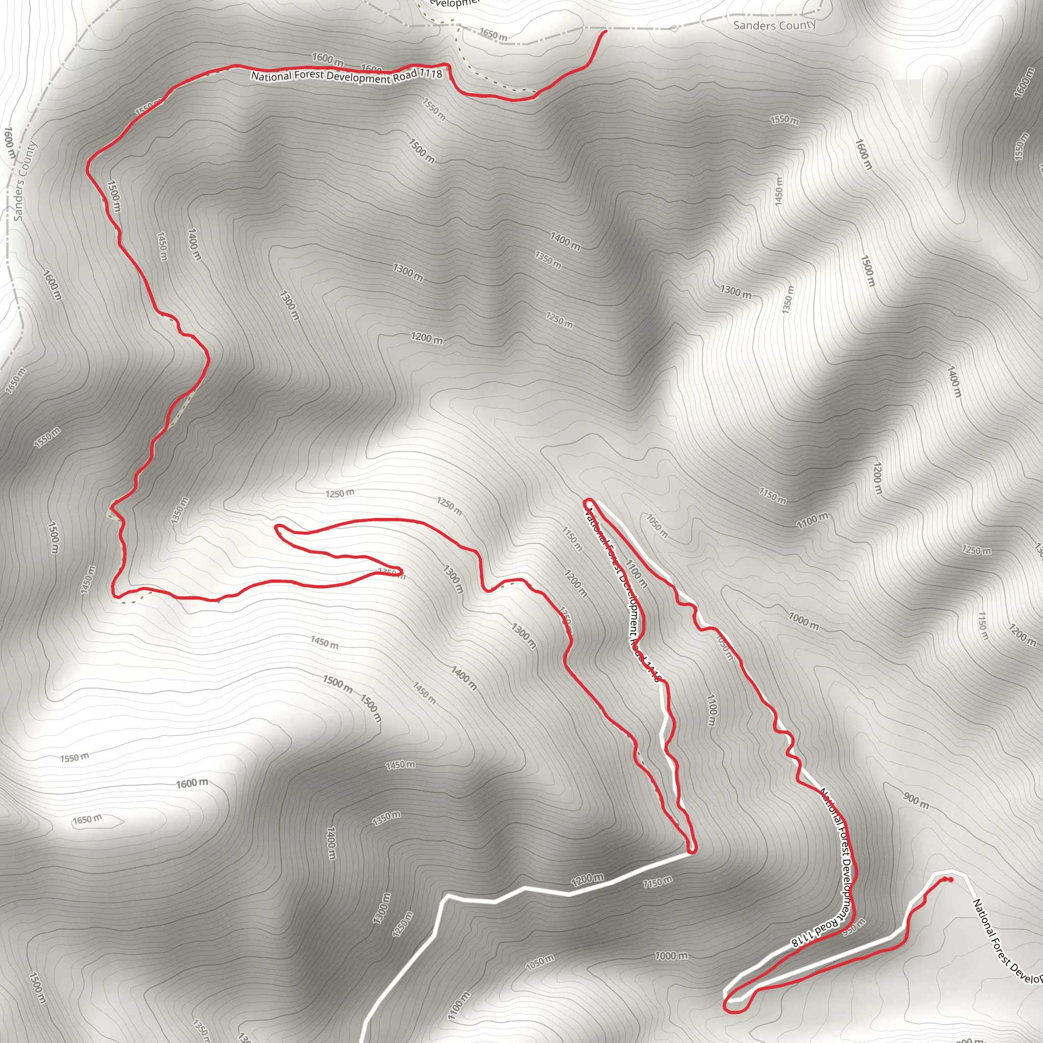West Fork Dry Creek Trail Out and Back mobile static map