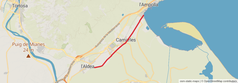 GR 92 Sendero del Mediterráneo Cataluña stage 30 Map