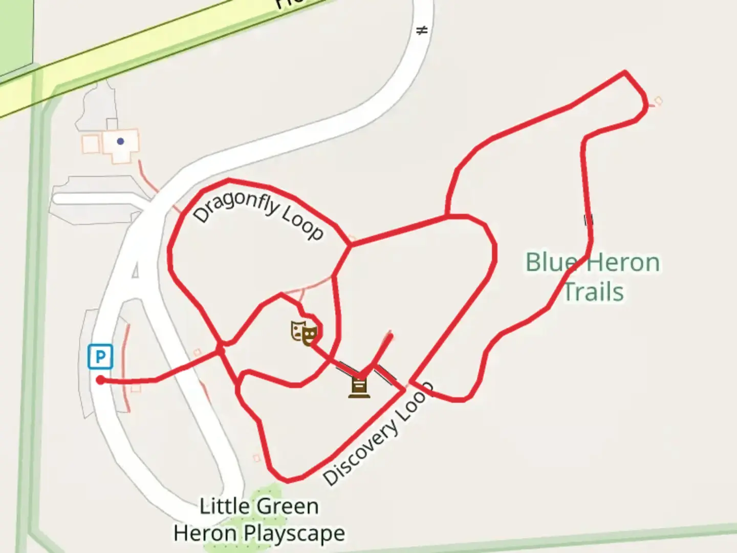 An image depicting the trail Dragonfly, Discovery and Lost Coyote Loop and its surrounding area.