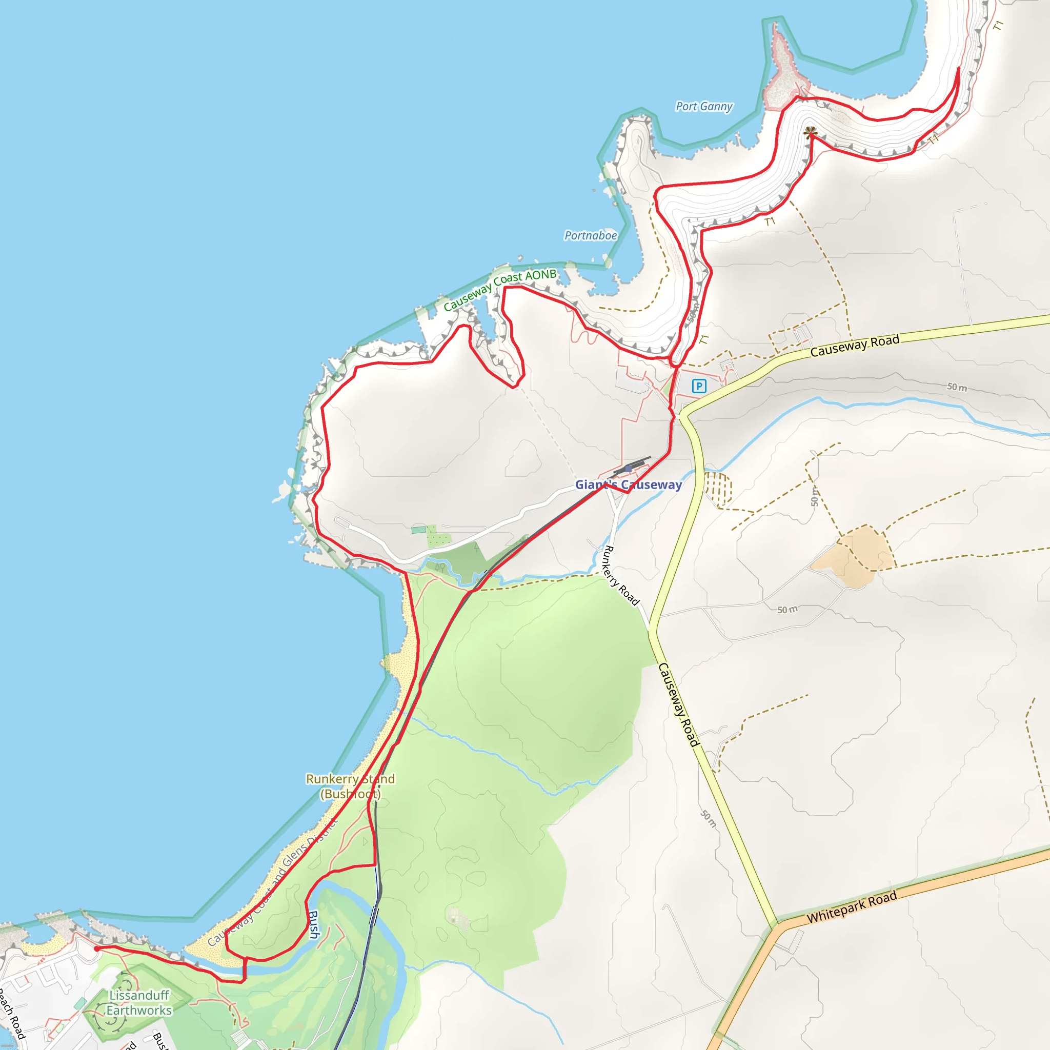 Portballintrae Causeway Loop mobile static map