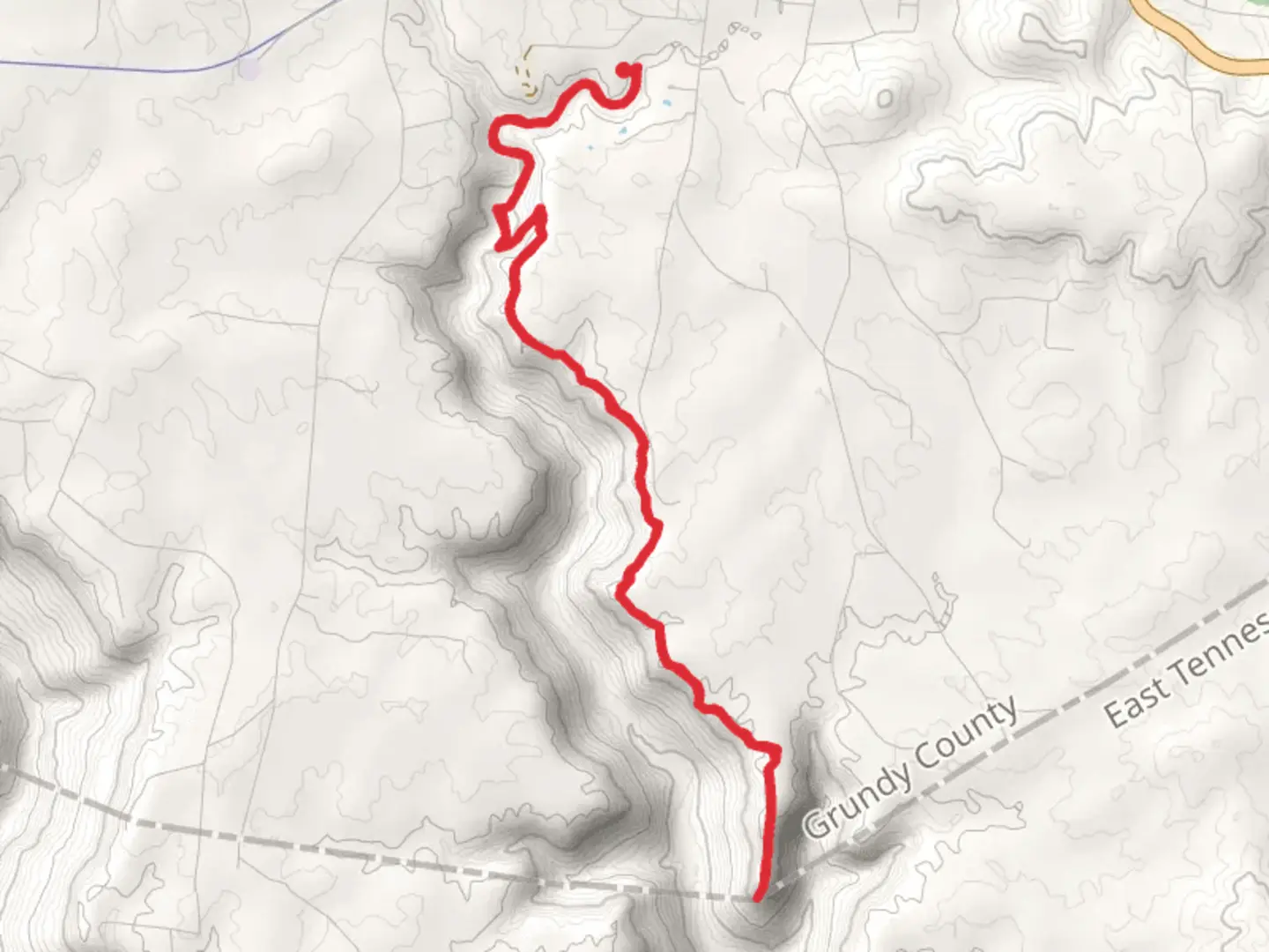 An image depicting the trail Fiery Gizzard Trail and Dog Hole Trail and its surrounding area.