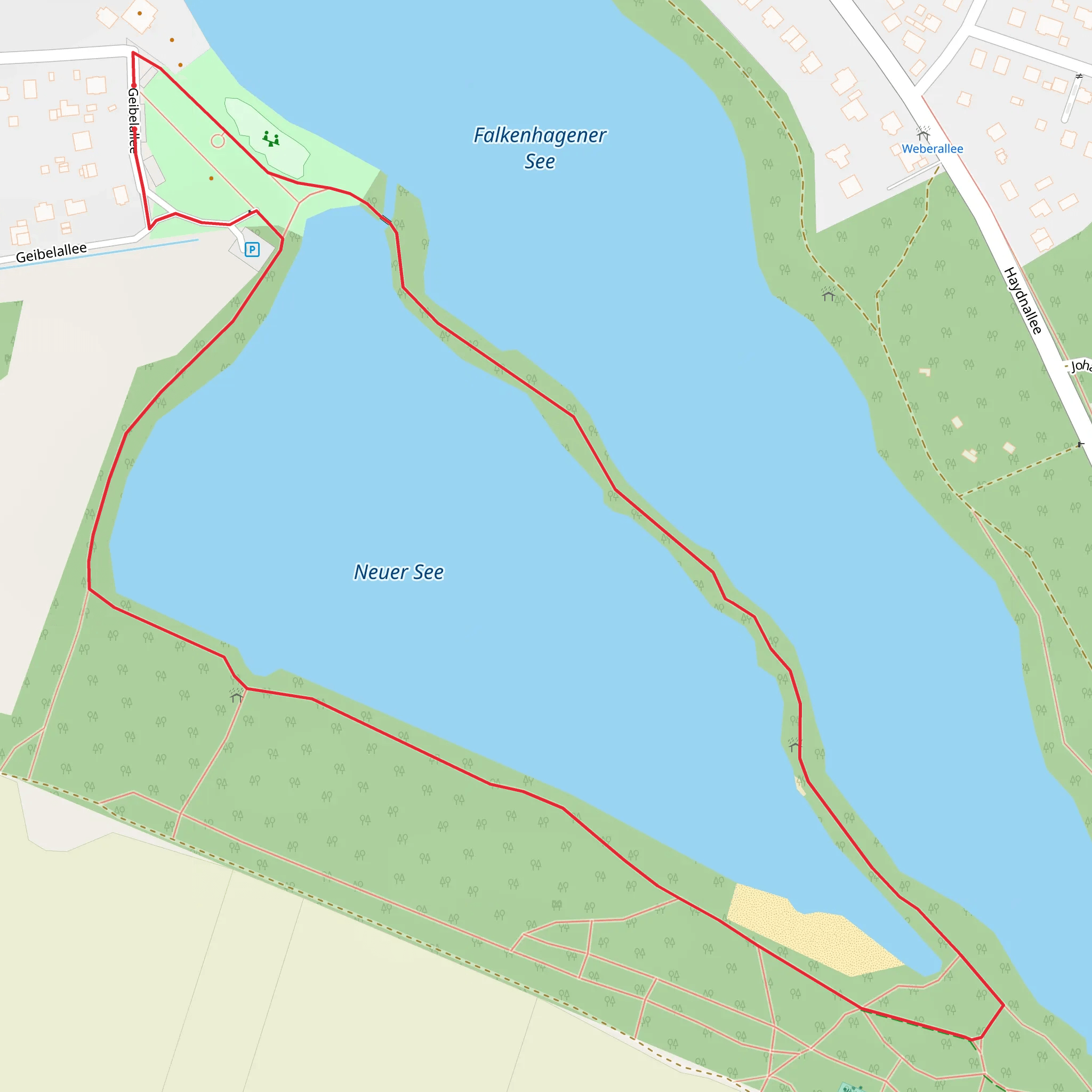 Rundwanderweg Neuer See Loop mobile static map