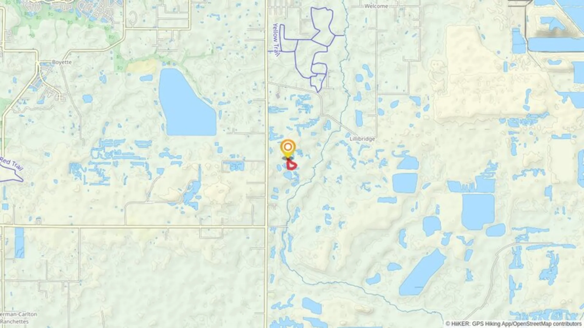 An image depicting the trail Old Agrico Hiking Loop Trail and its surrounding area.