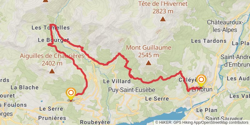 Camino Claviere-Candanchu via Arles alt 1 Map
