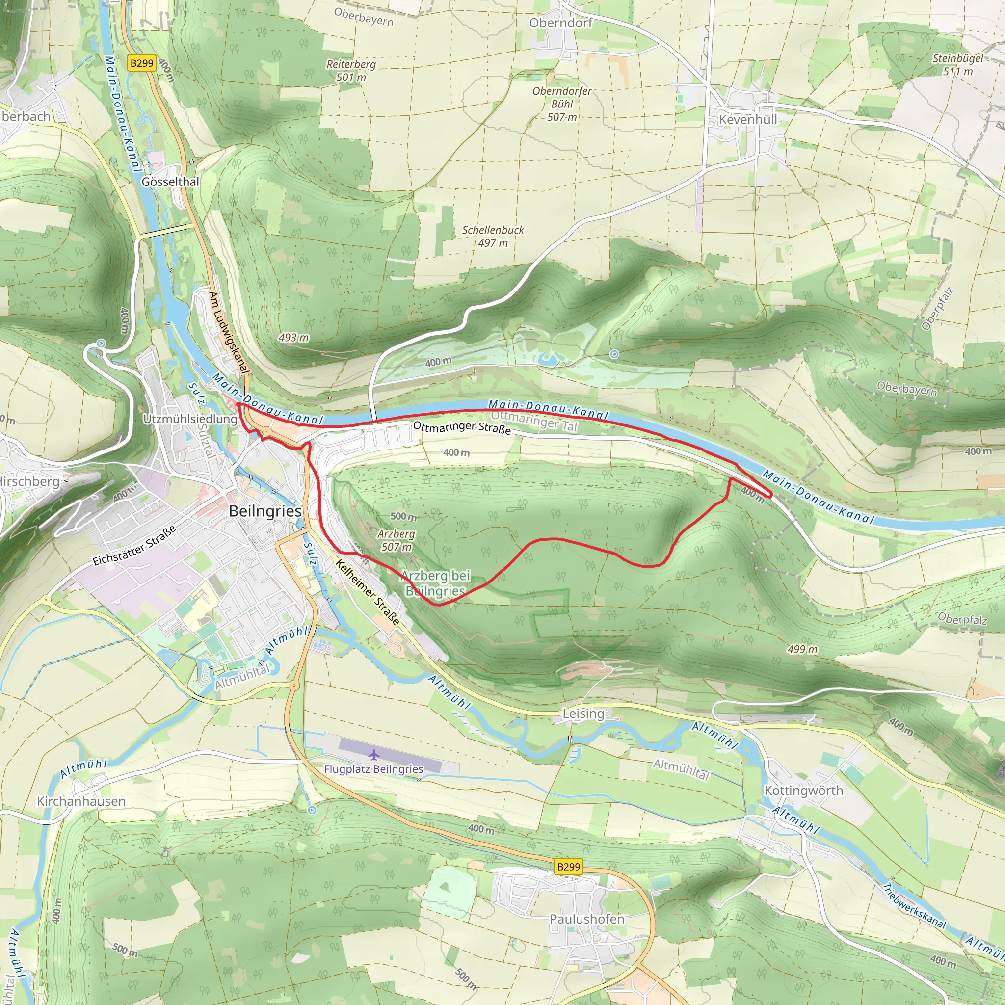 Main Donau Kanal via Arzberg Meile mobile static map