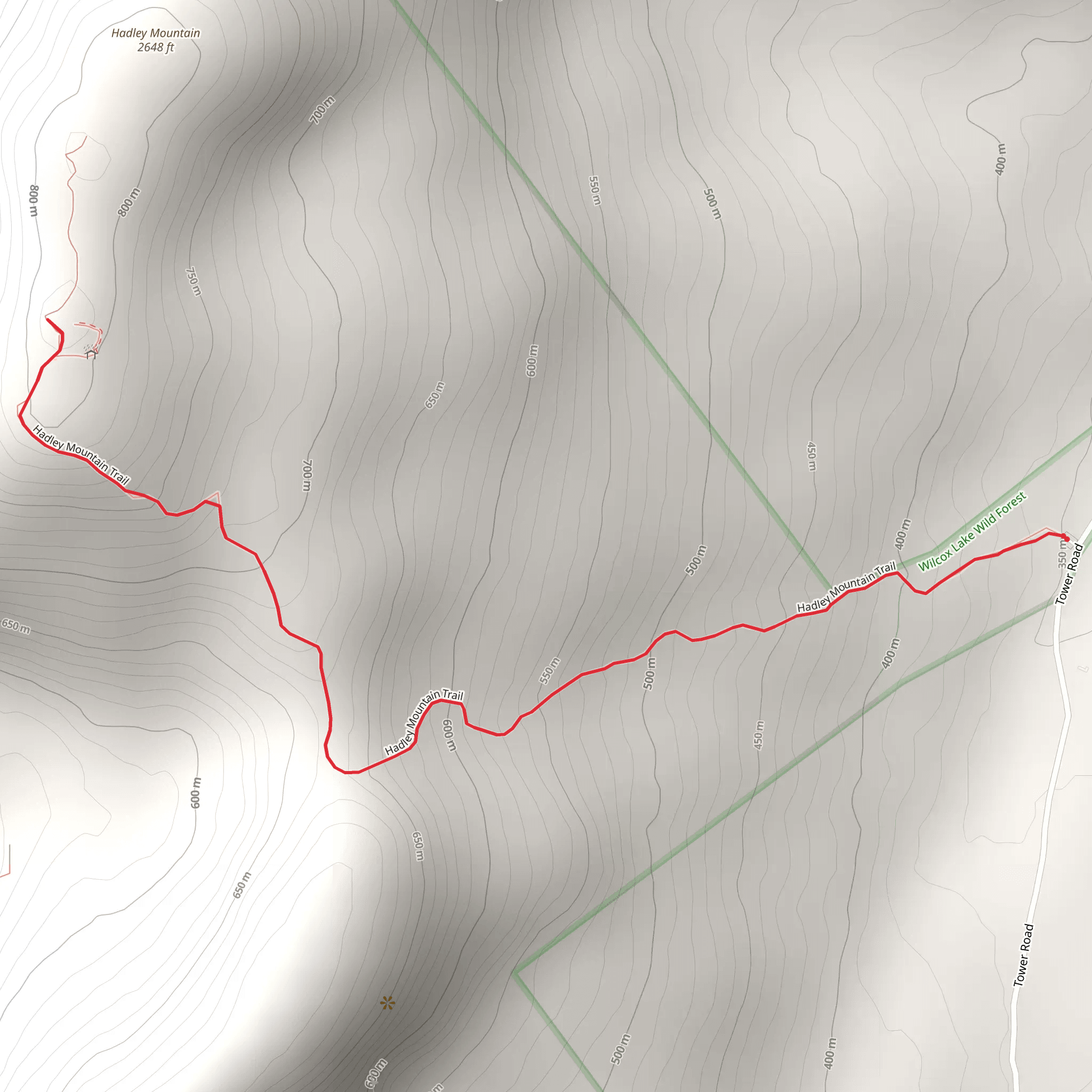 Hadley Mountain Trail mobile static map
