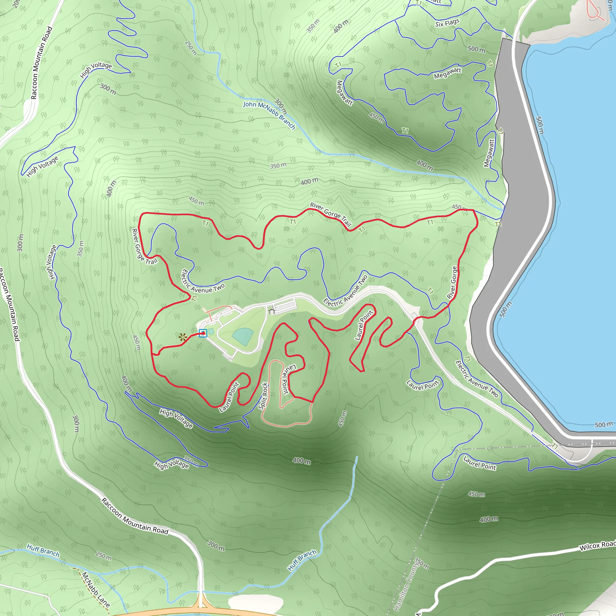 River Gorge and Laurel Point Loop Trail mobile static map