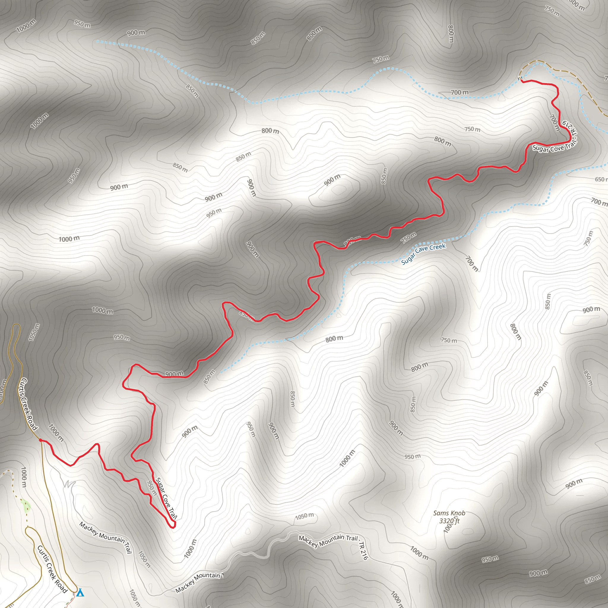 Sugar Cove Trail mobile static map