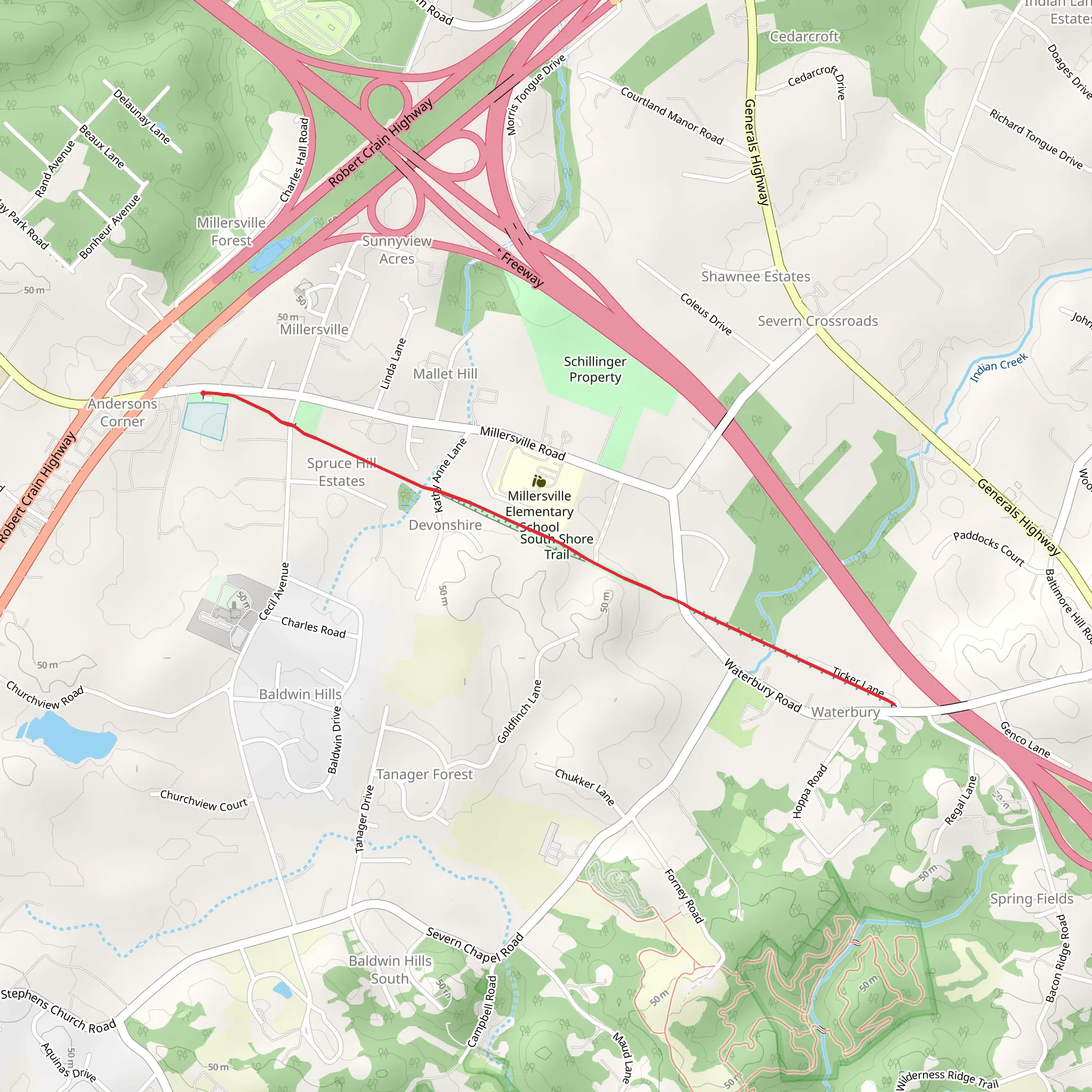 South Shore Trail mobile static map