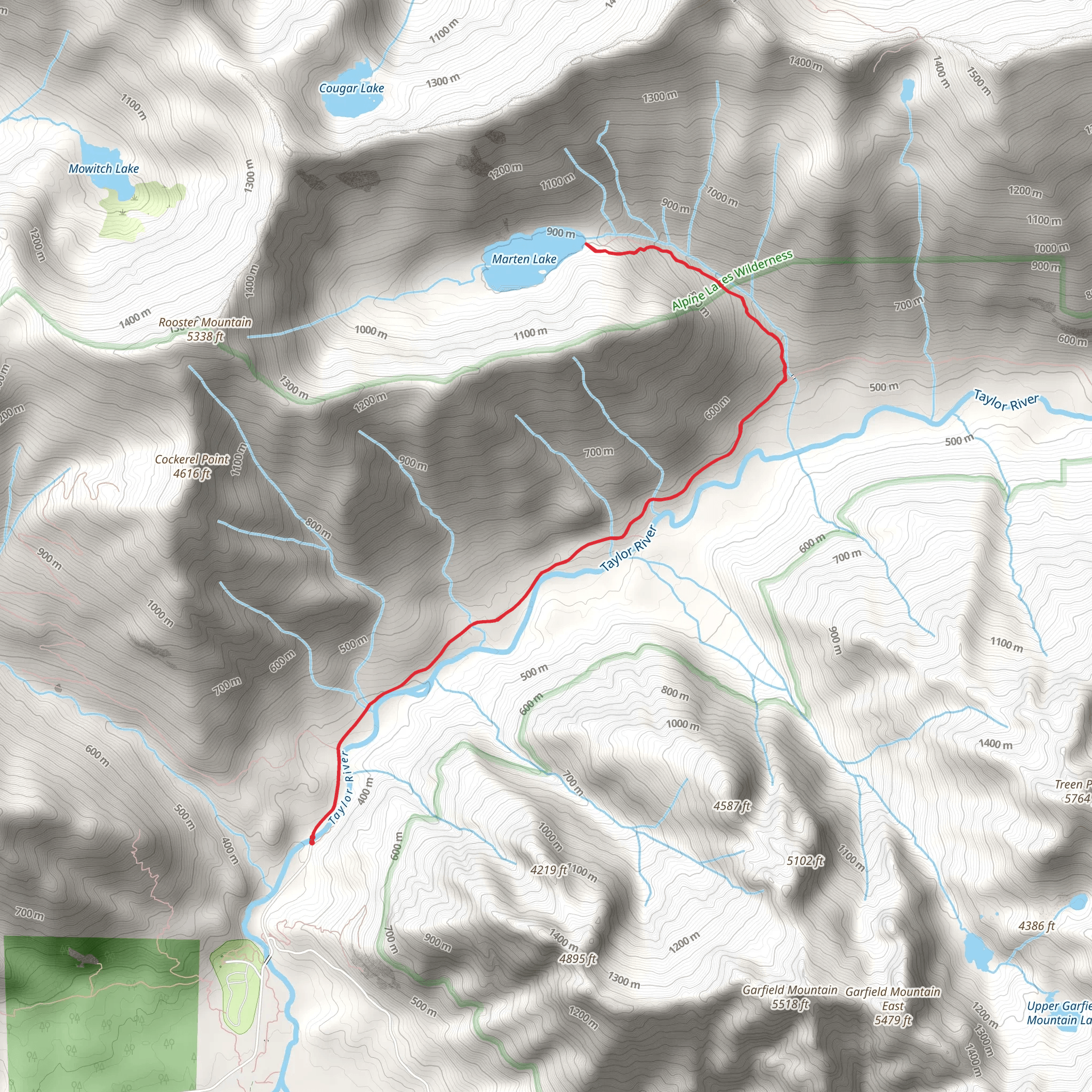 Marten Lake Trail mobile static map