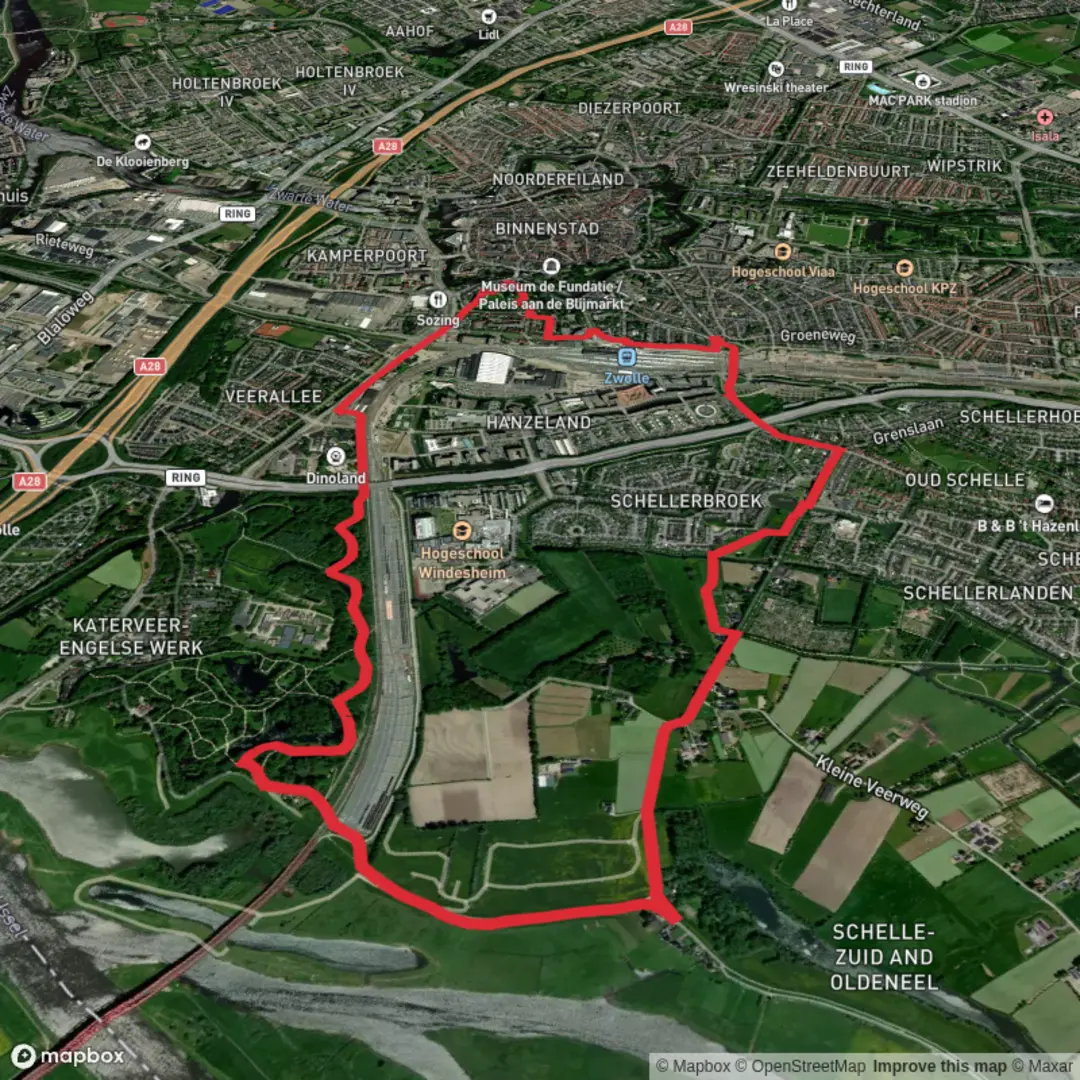 An image depicting the trail Oldeneel Loop and its surrounding area.