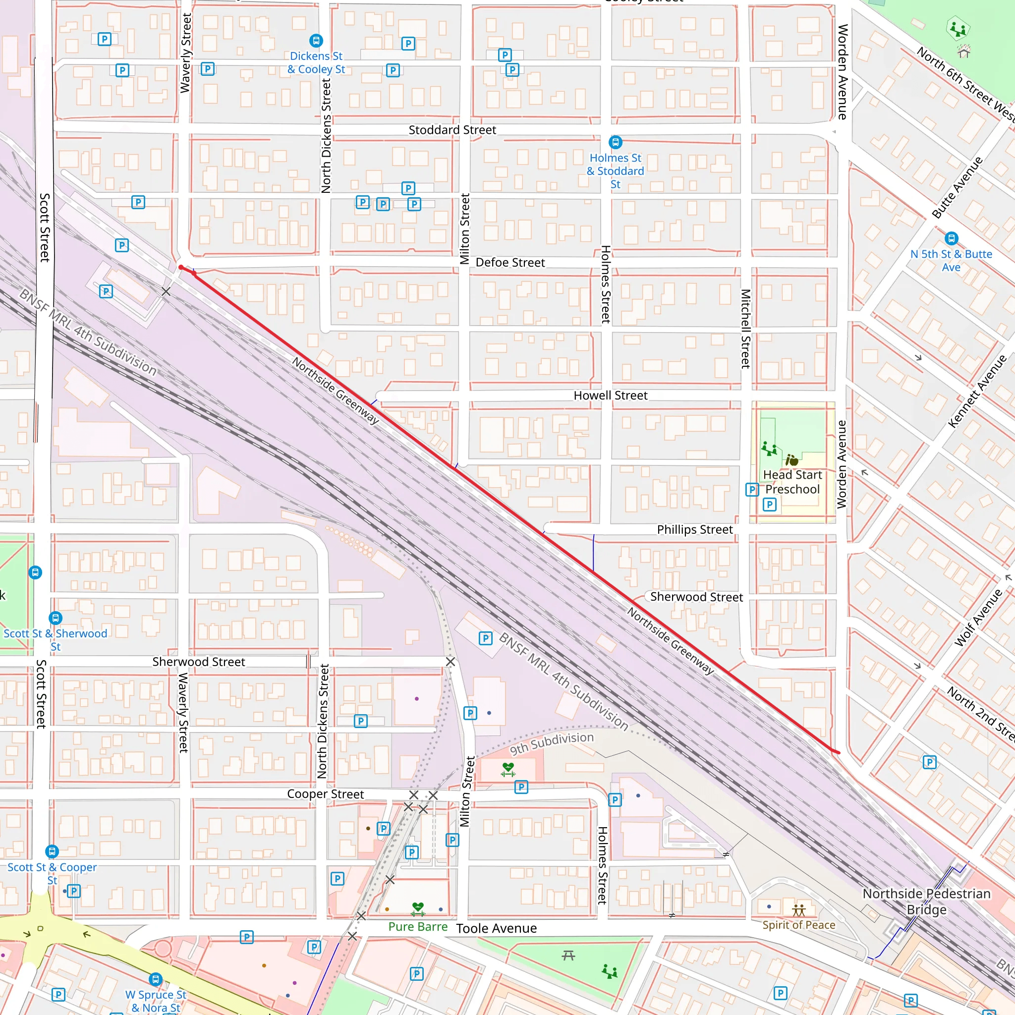 Northside Greenway mobile static map