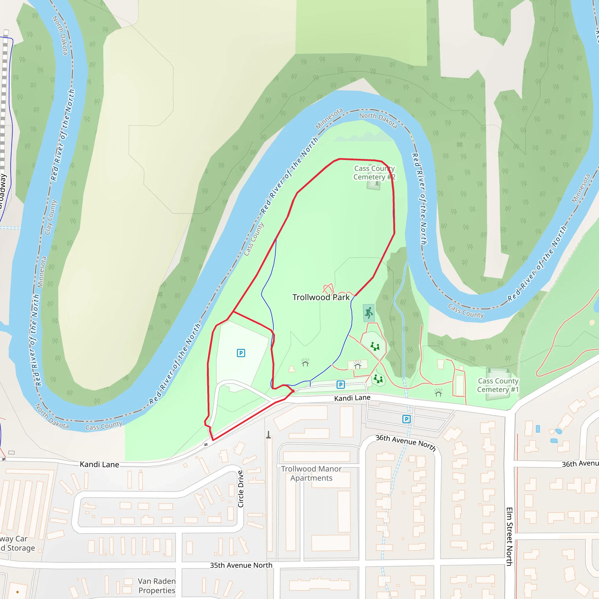 Cass County Cemetery Loop mobile static map