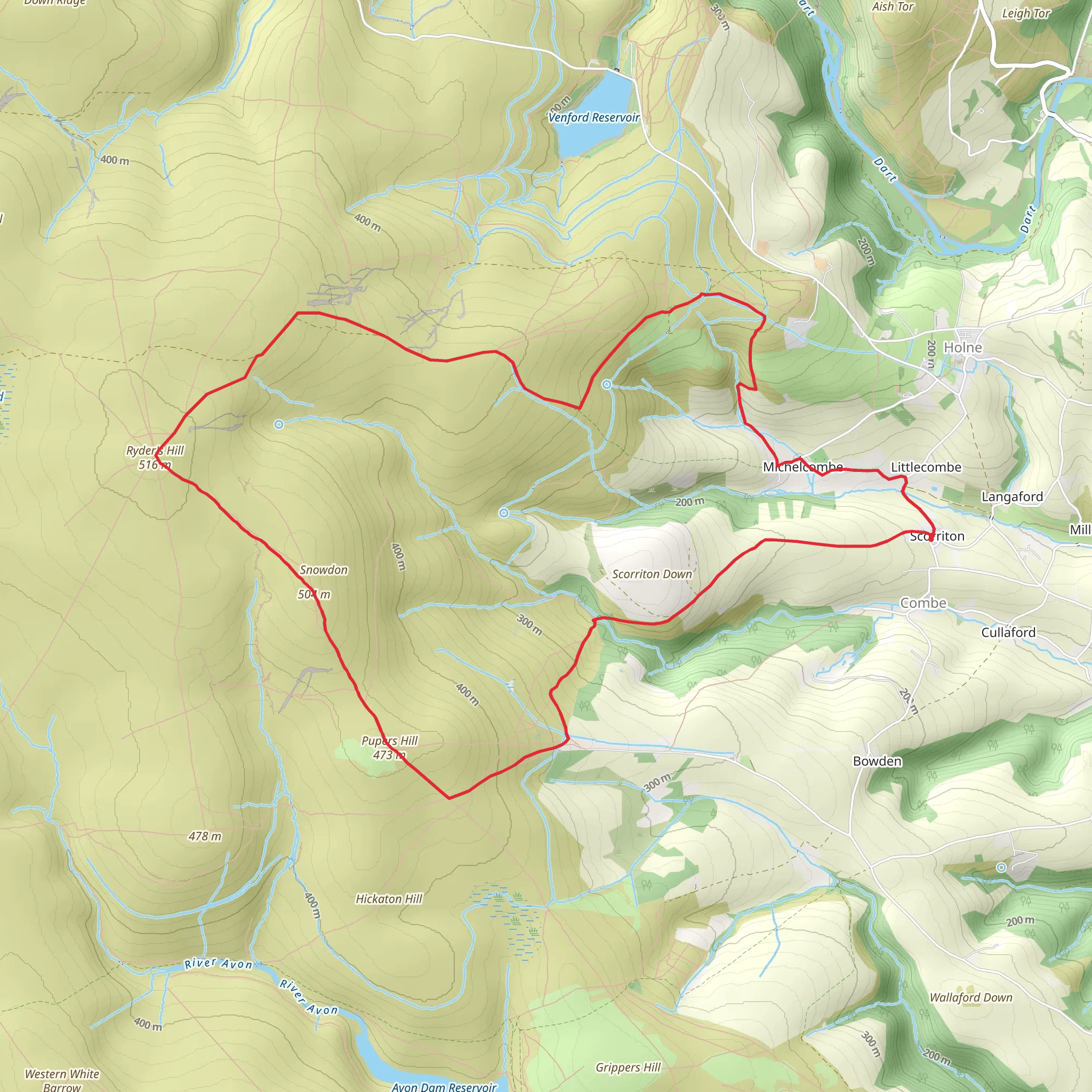 Ryder's Hill, Pupers Hill and Horne Ridge Loop mobile static map