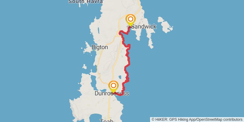 Coastal Walk of Shetland - Unst stage 6 Map