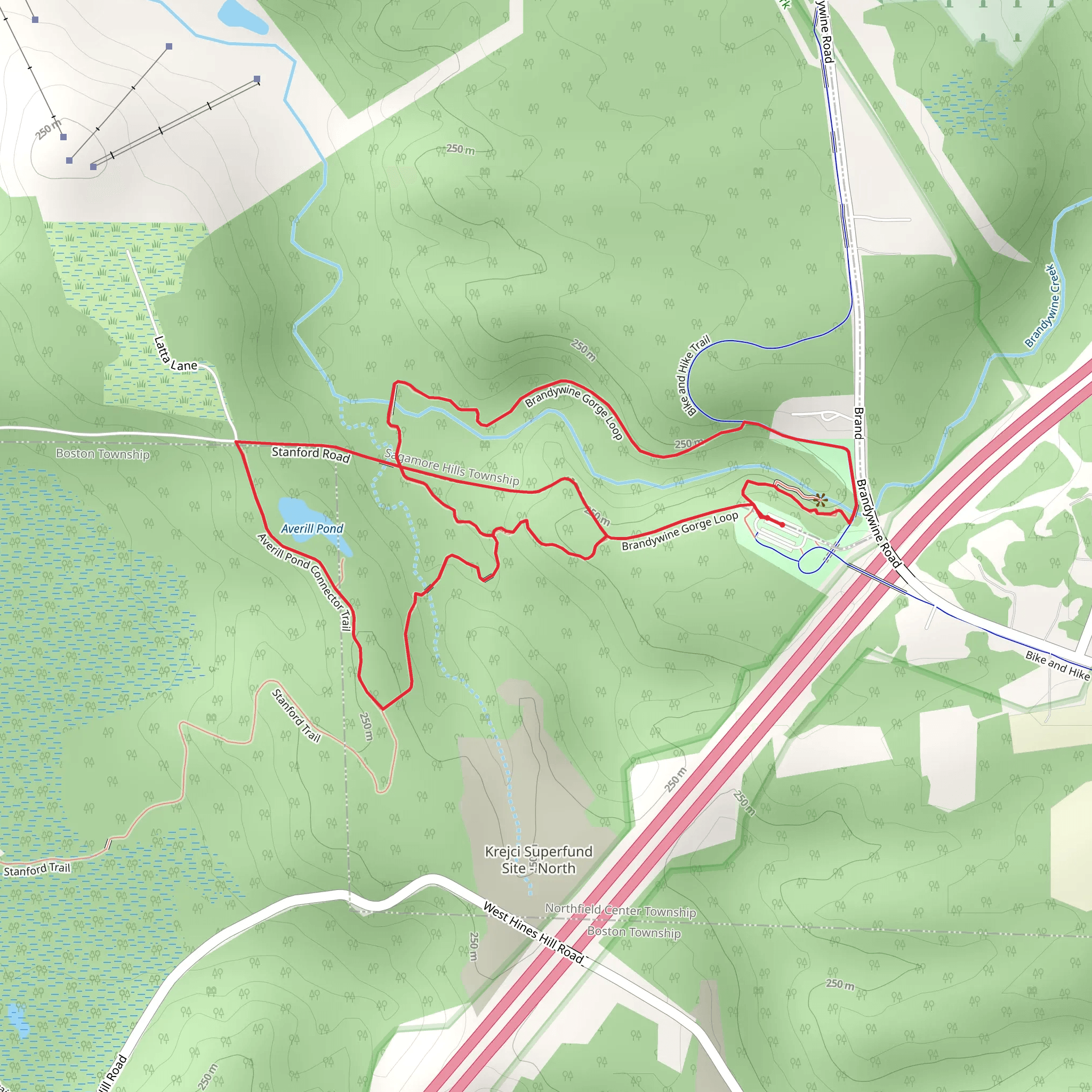 Averill Pond Connector Trail and Brandywine Gorge Loop mobile static map
