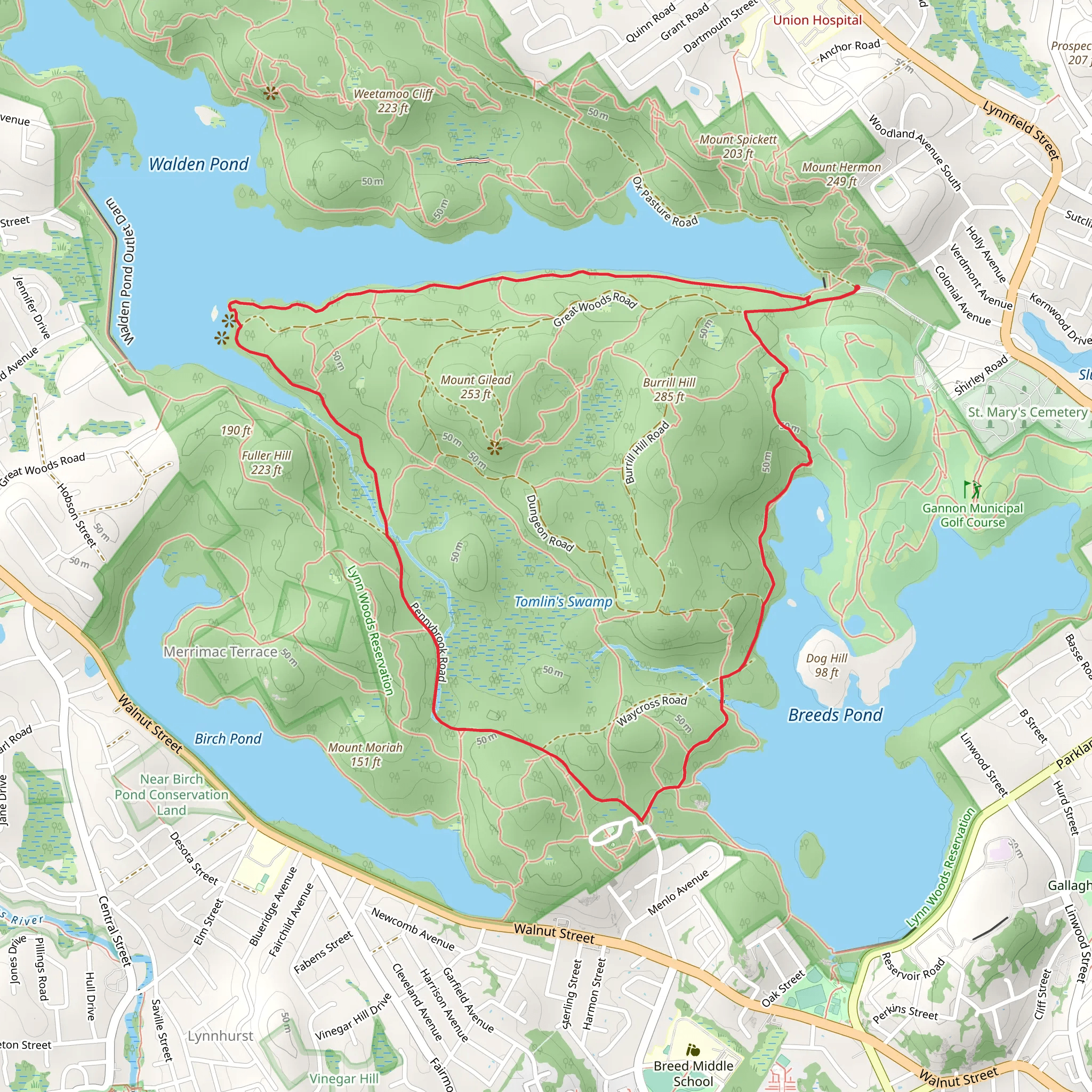 Burrill Hill Loop via Cornel Path mobile static map