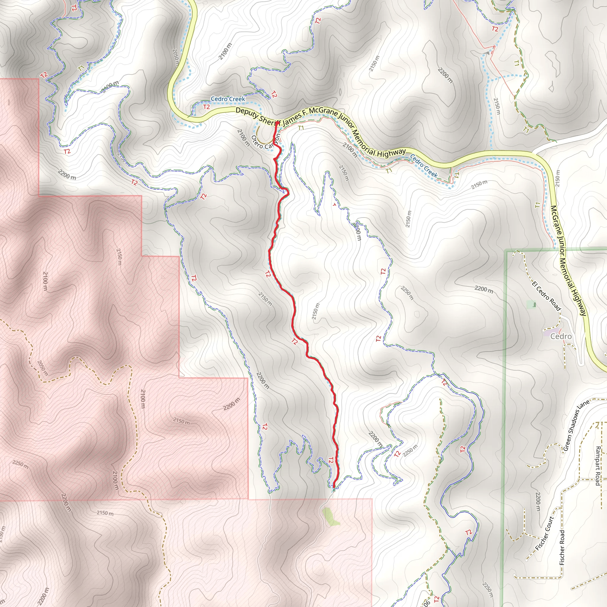 Otero Canyon mobile static map