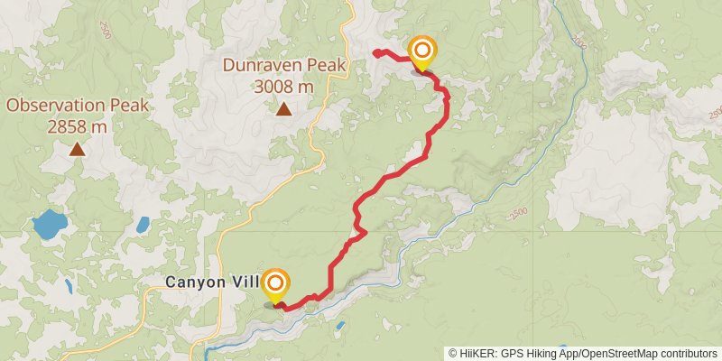 Mount Washburn Spur Trail stage 2 Map