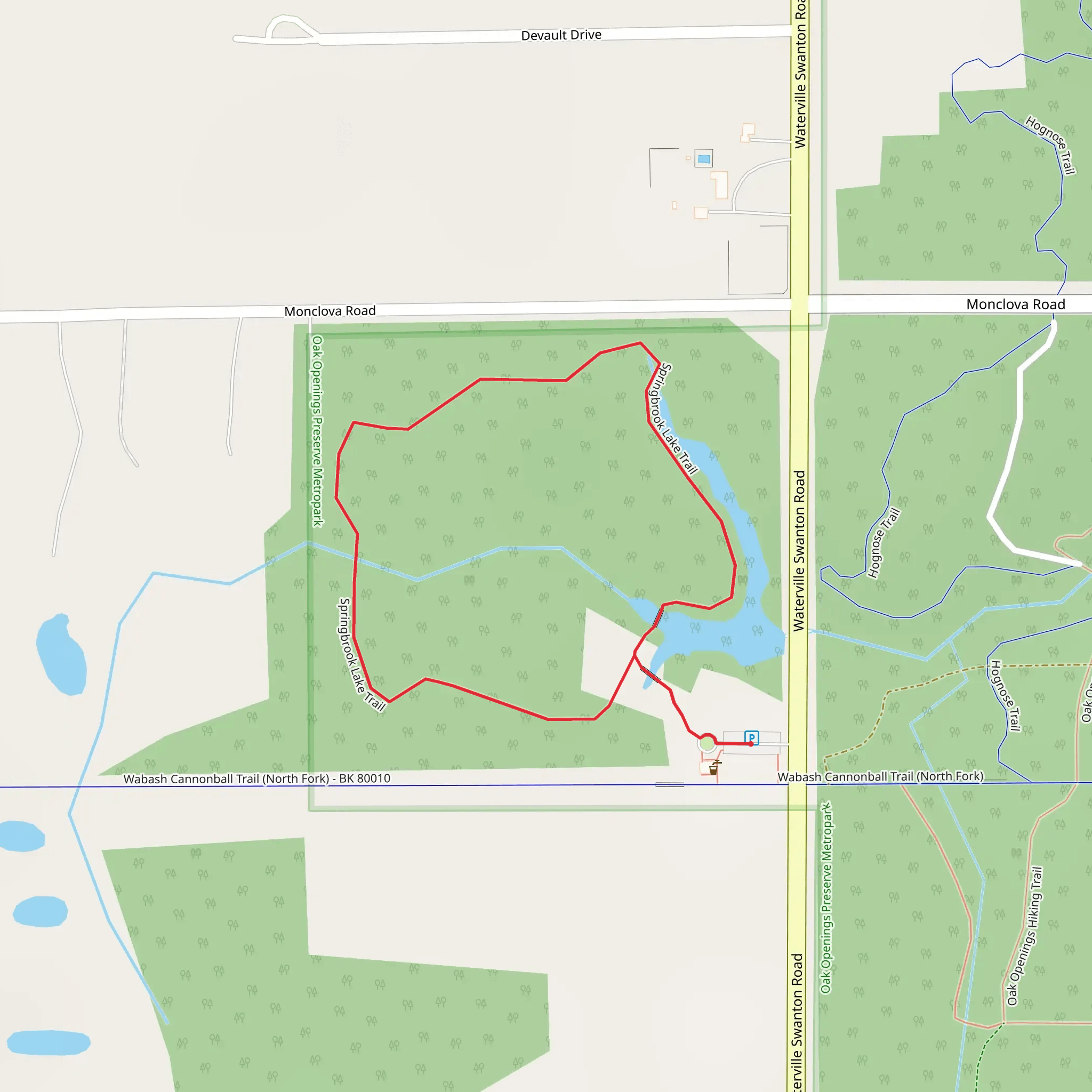 Springbrook Lake Loop Trail mobile static map