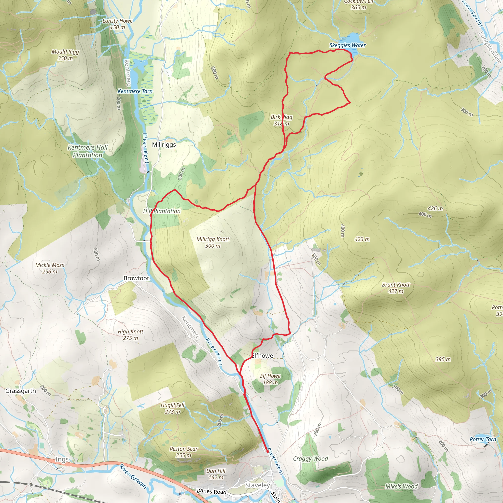 H P Plantation, Birk Rigg and Skeggles Water mobile static map