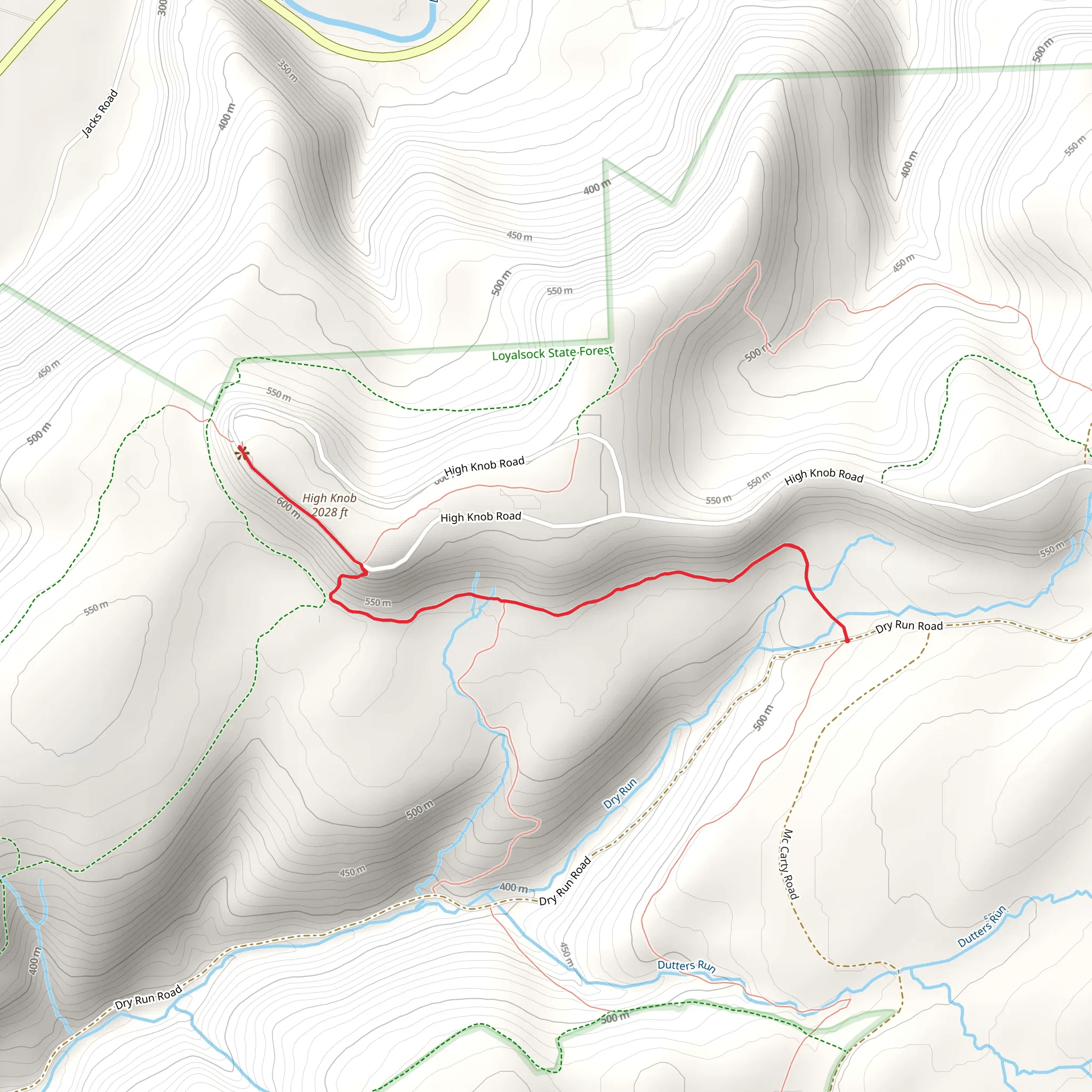 High Knob via Loyalsock Trail mobile static map