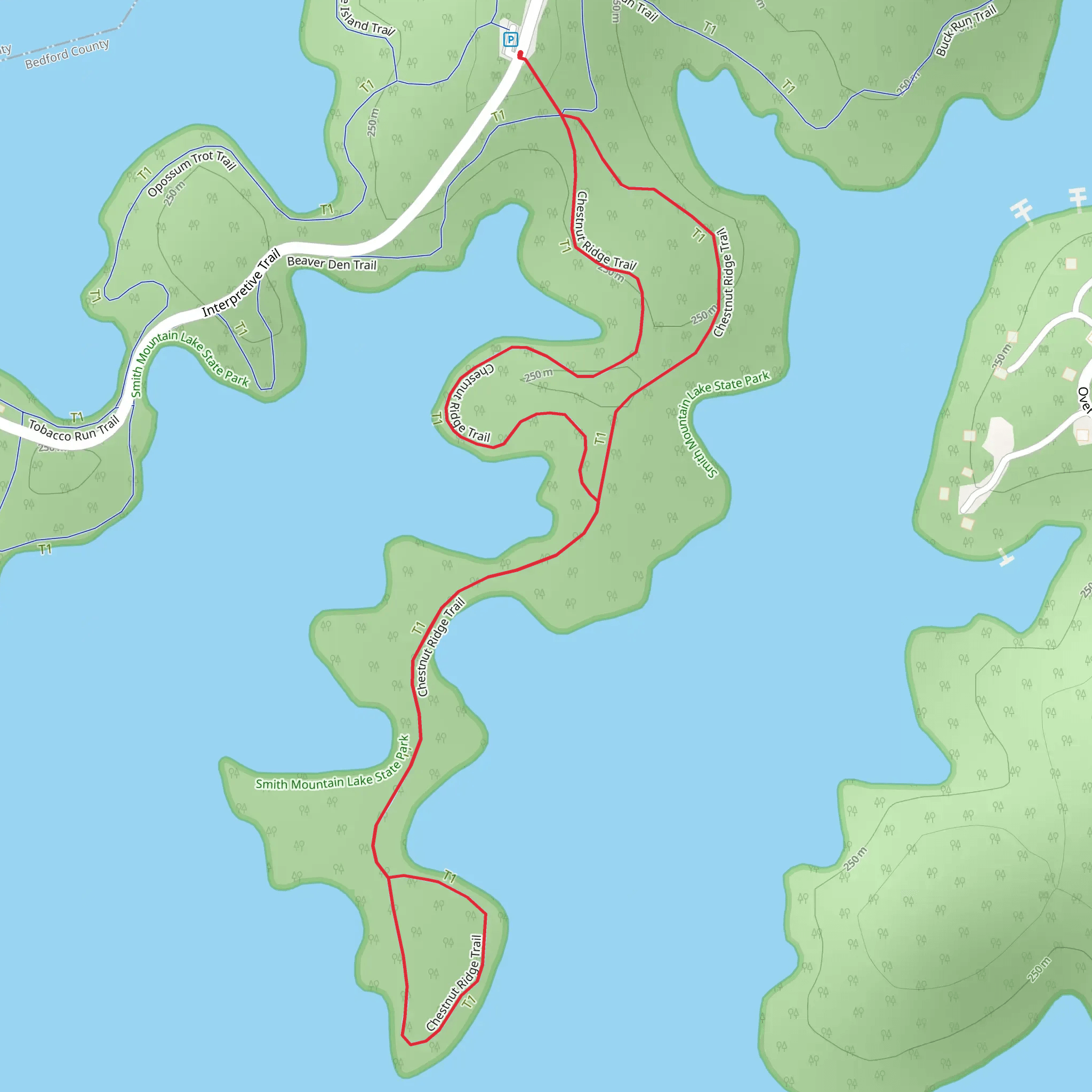 Chestnut Ridge Trail Loop mobile static map