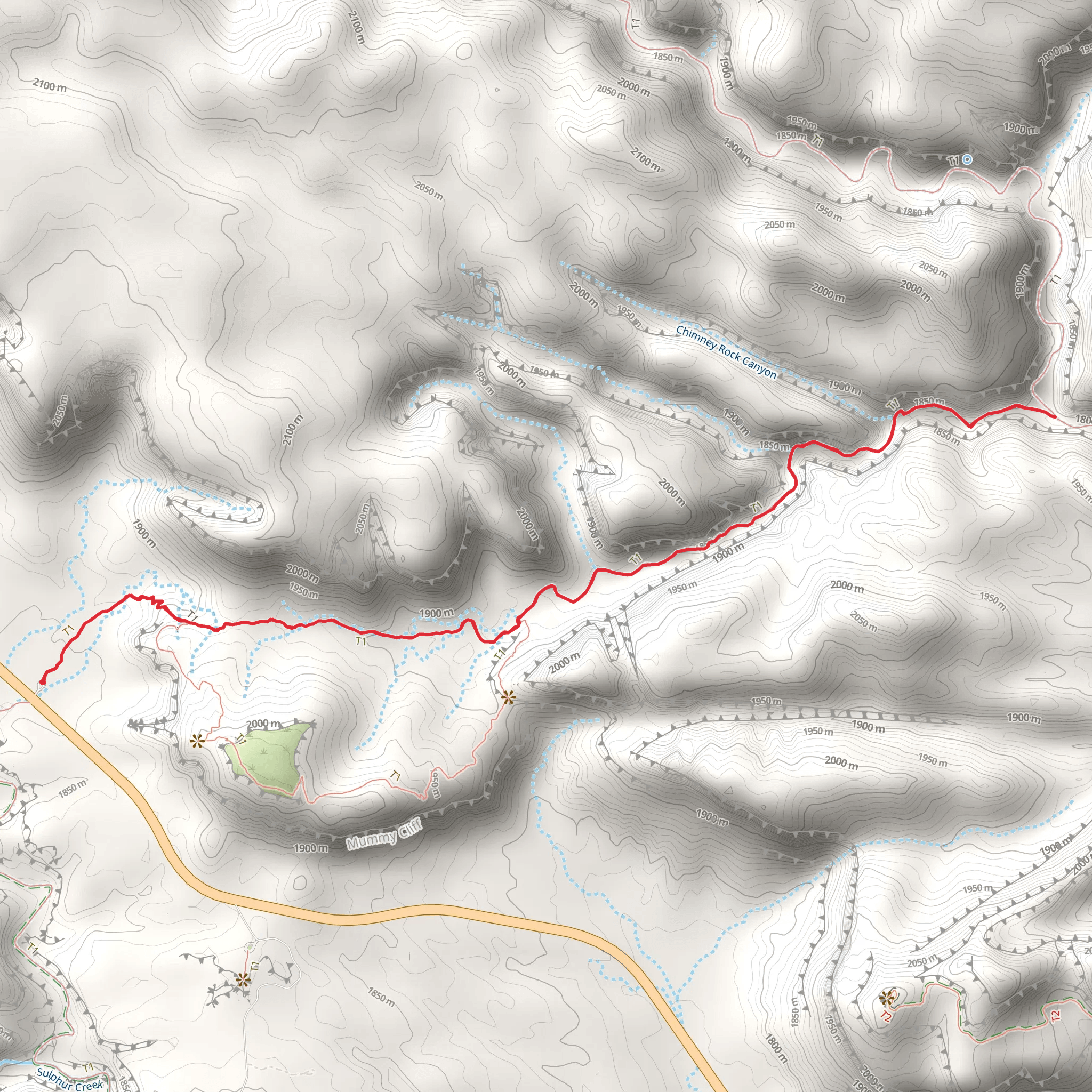 Chimney Rock Canyon via Chimney Rock Trail mobile static map
