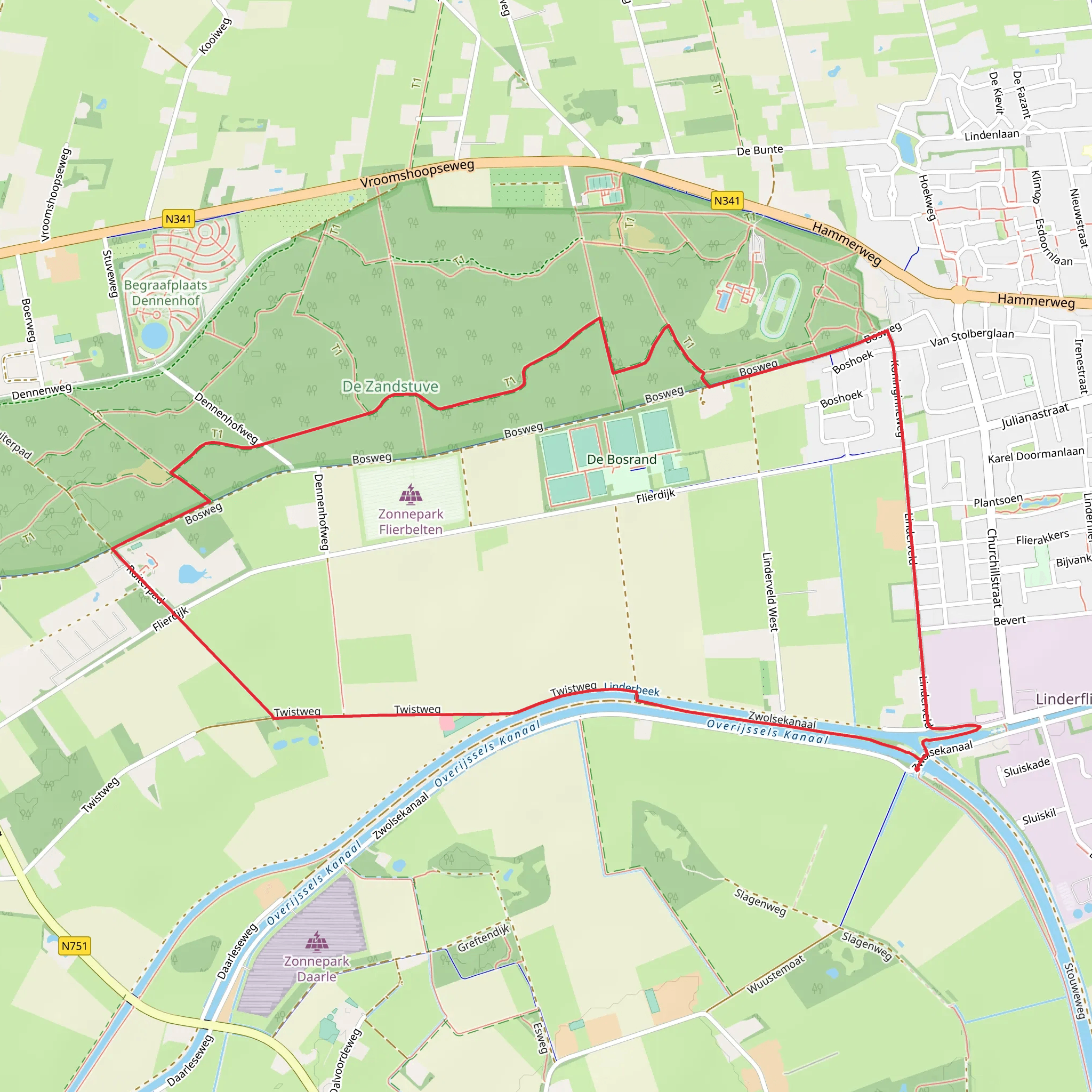 Linderbeek via Twist Weg mobile static map