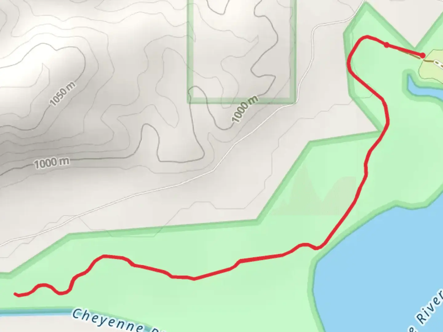 An image depicting the trail Sheps Canyon Road and its surrounding area.