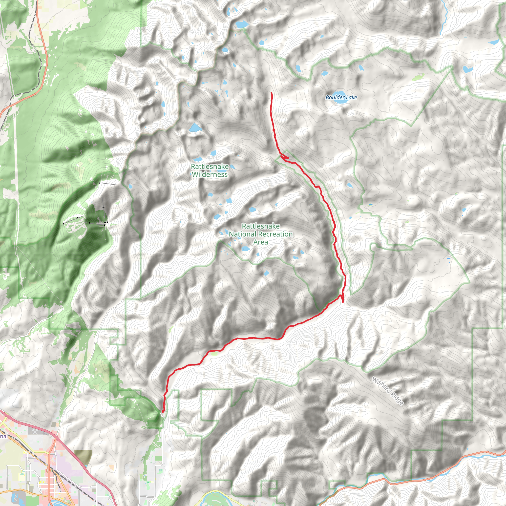 Rattlesnake Creek Trail mobile static map