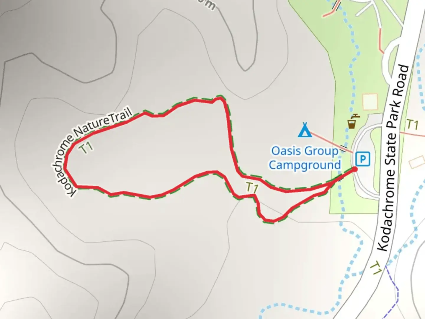 An image depicting the trail Kodachrome Nature Loop Trail and its surrounding area.