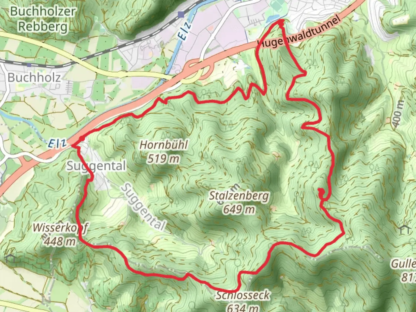 An image depicting the trail Eiserersteg and Denzlingen - Furtwagen and its surrounding area.