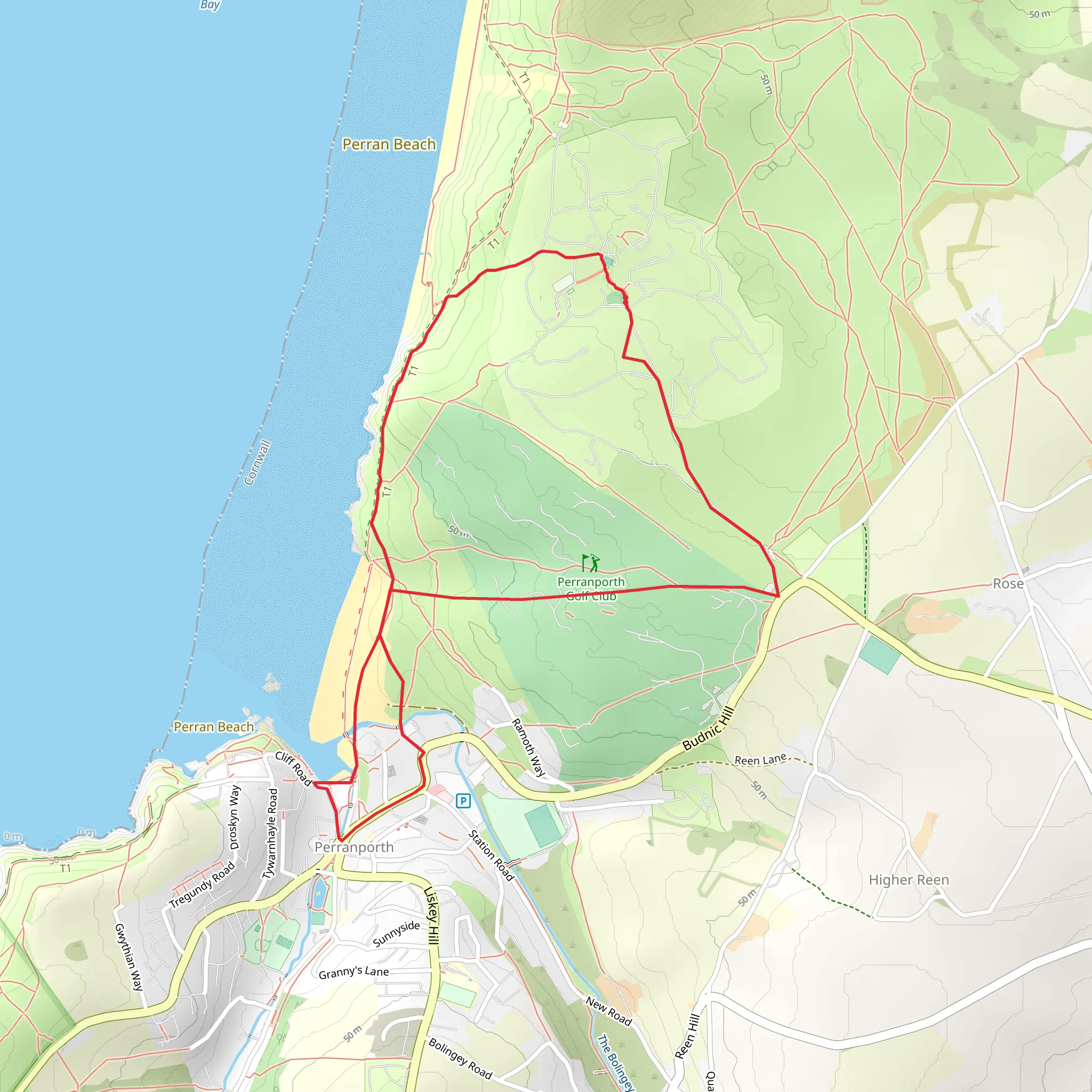 Perran Sands - Perranporth Walk mobile static map