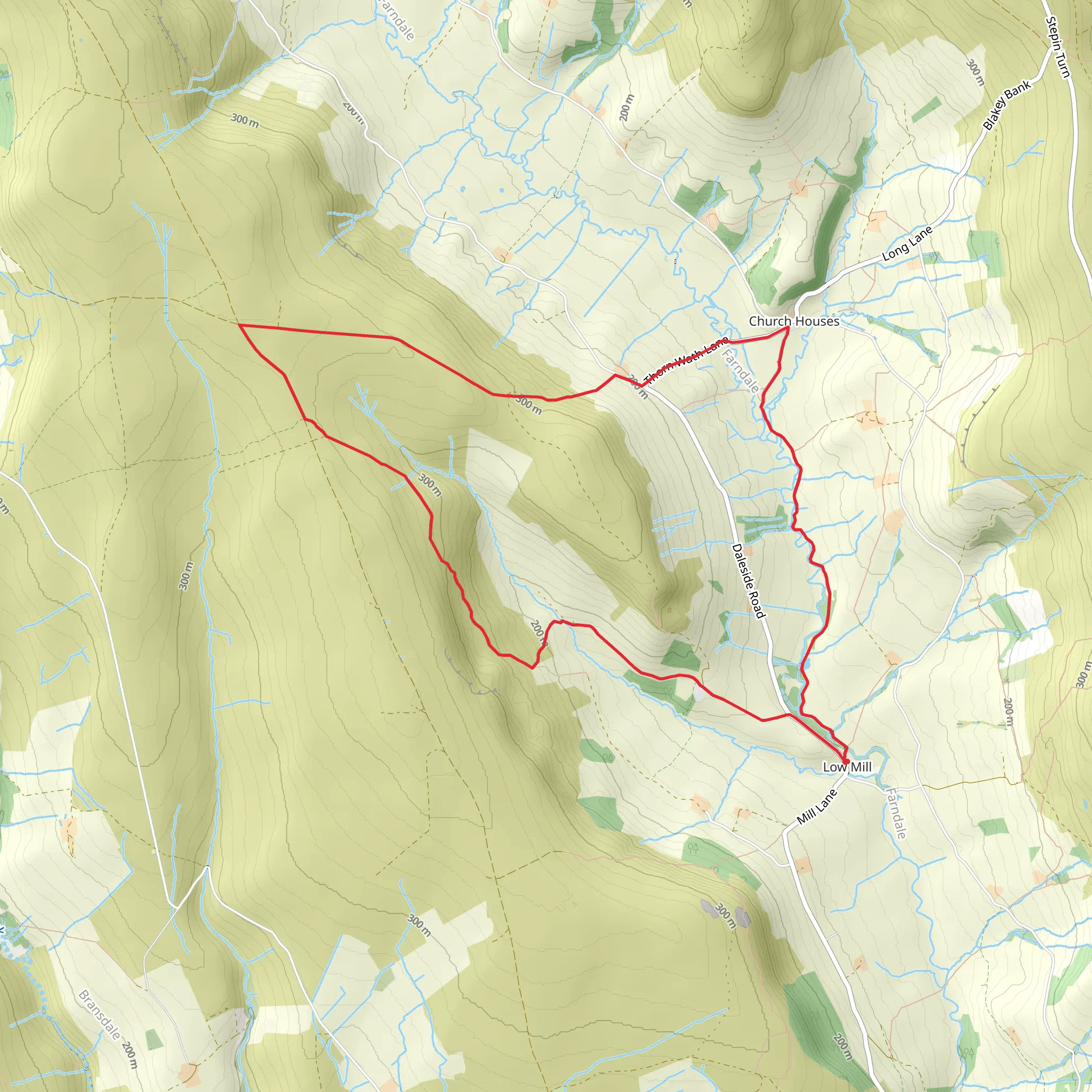 Farndale Local Nature Reserve Loop - Low Mill mobile static map