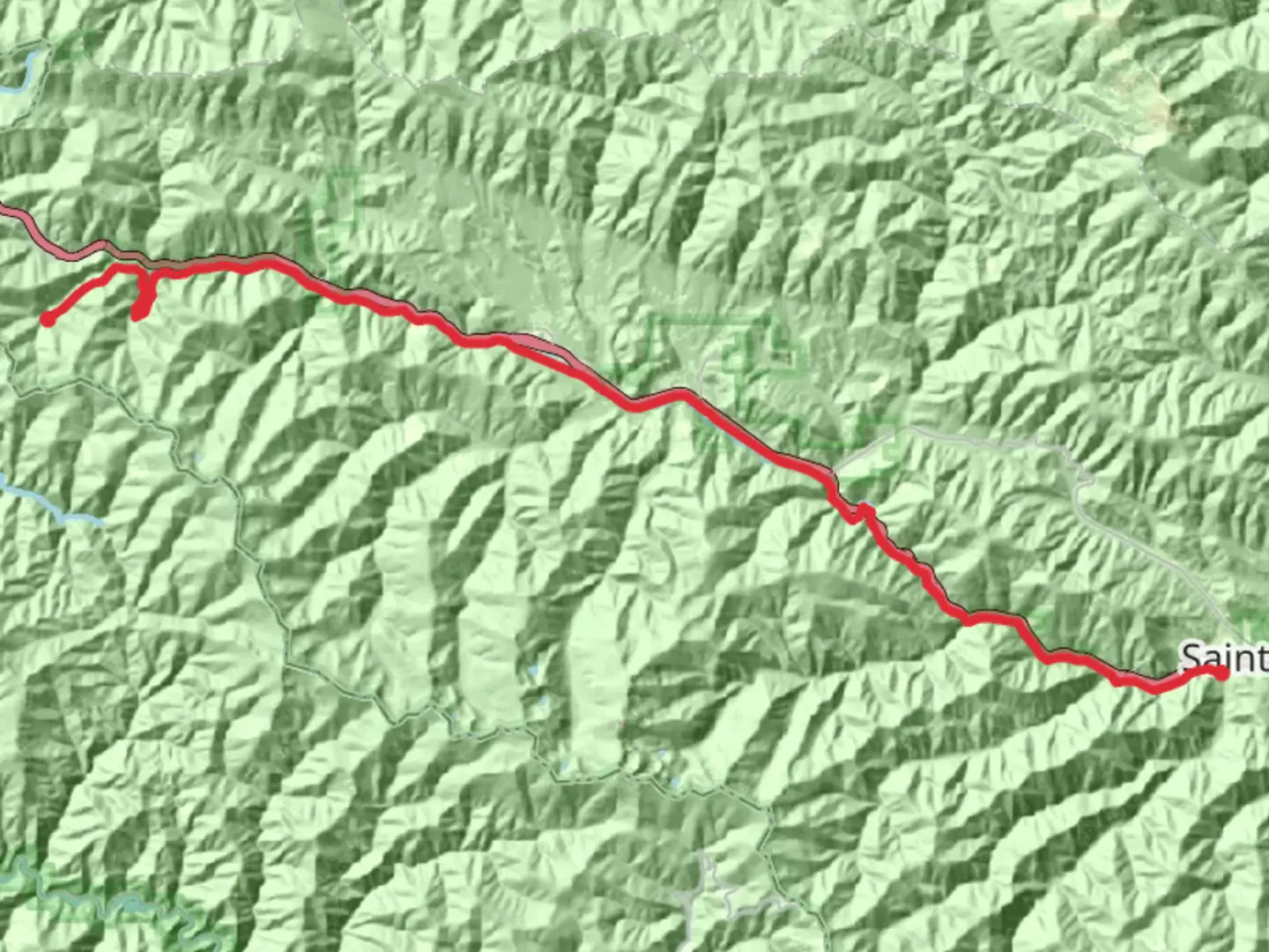 An image depicting the trail Route of the Olympian and its surrounding area.