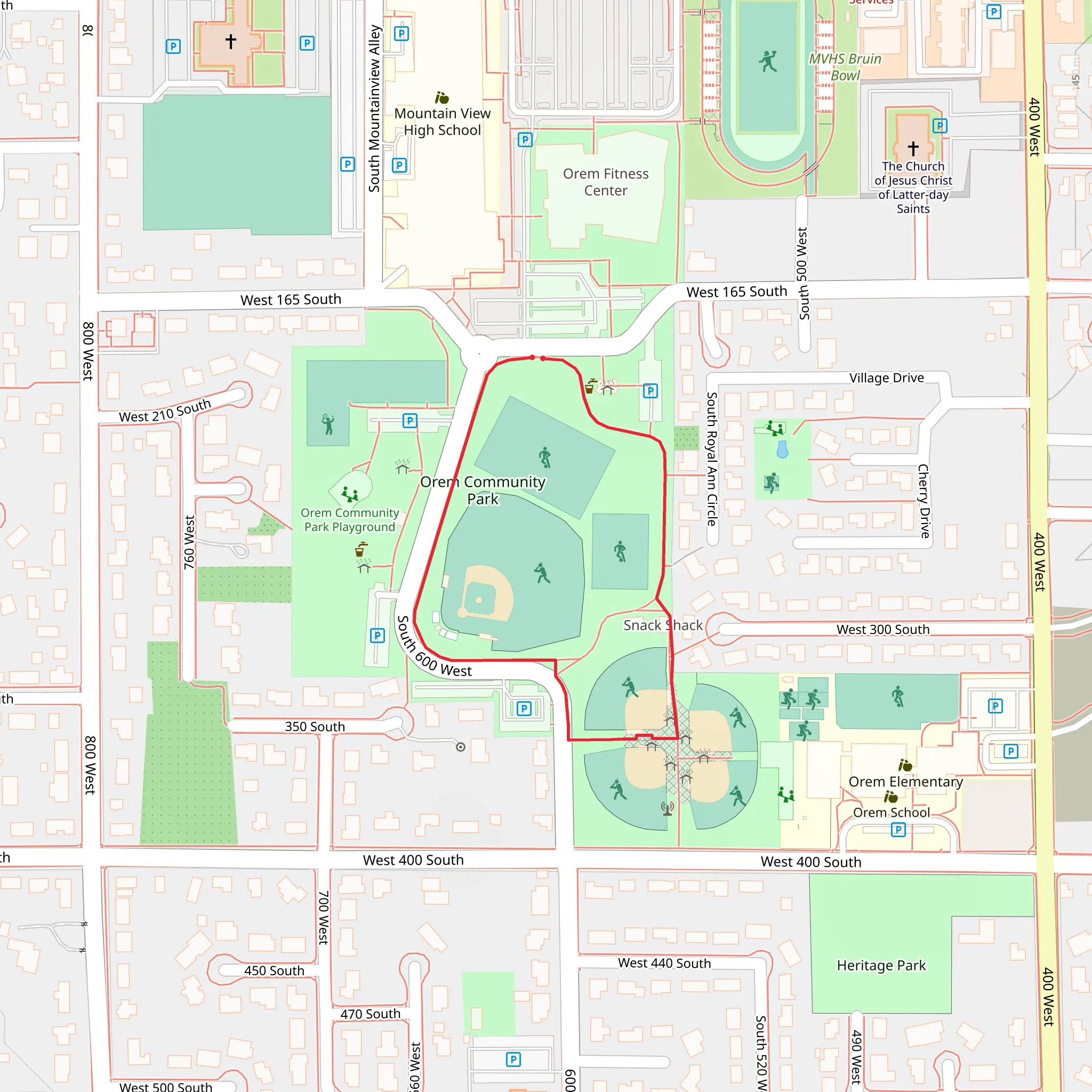 Orem Community Park Loop mobile static map