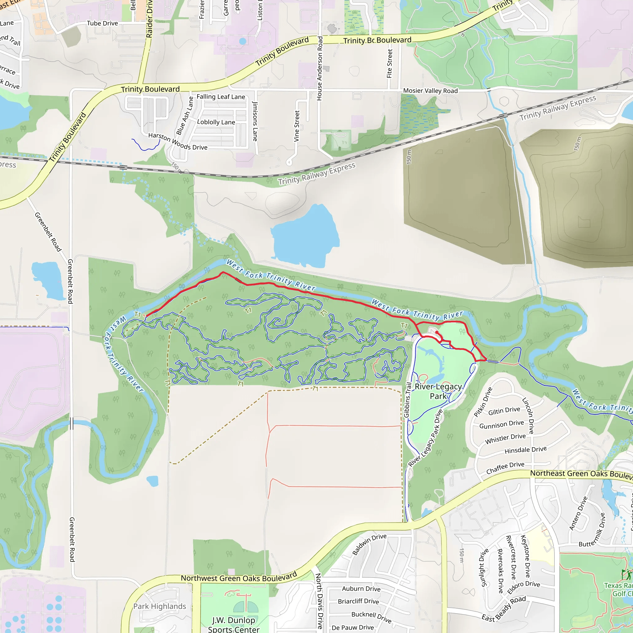 West Fork Trinity River Shore Walk - River Legacy Park mobile static map