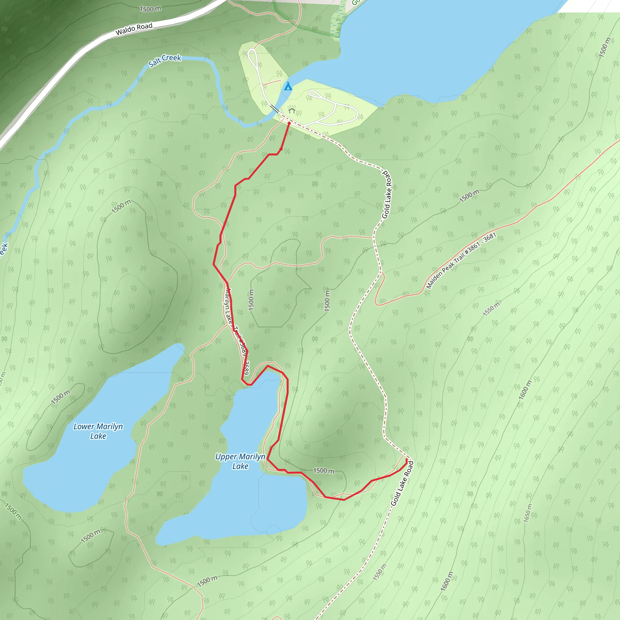 Marilyn Lakes Trail mobile static map