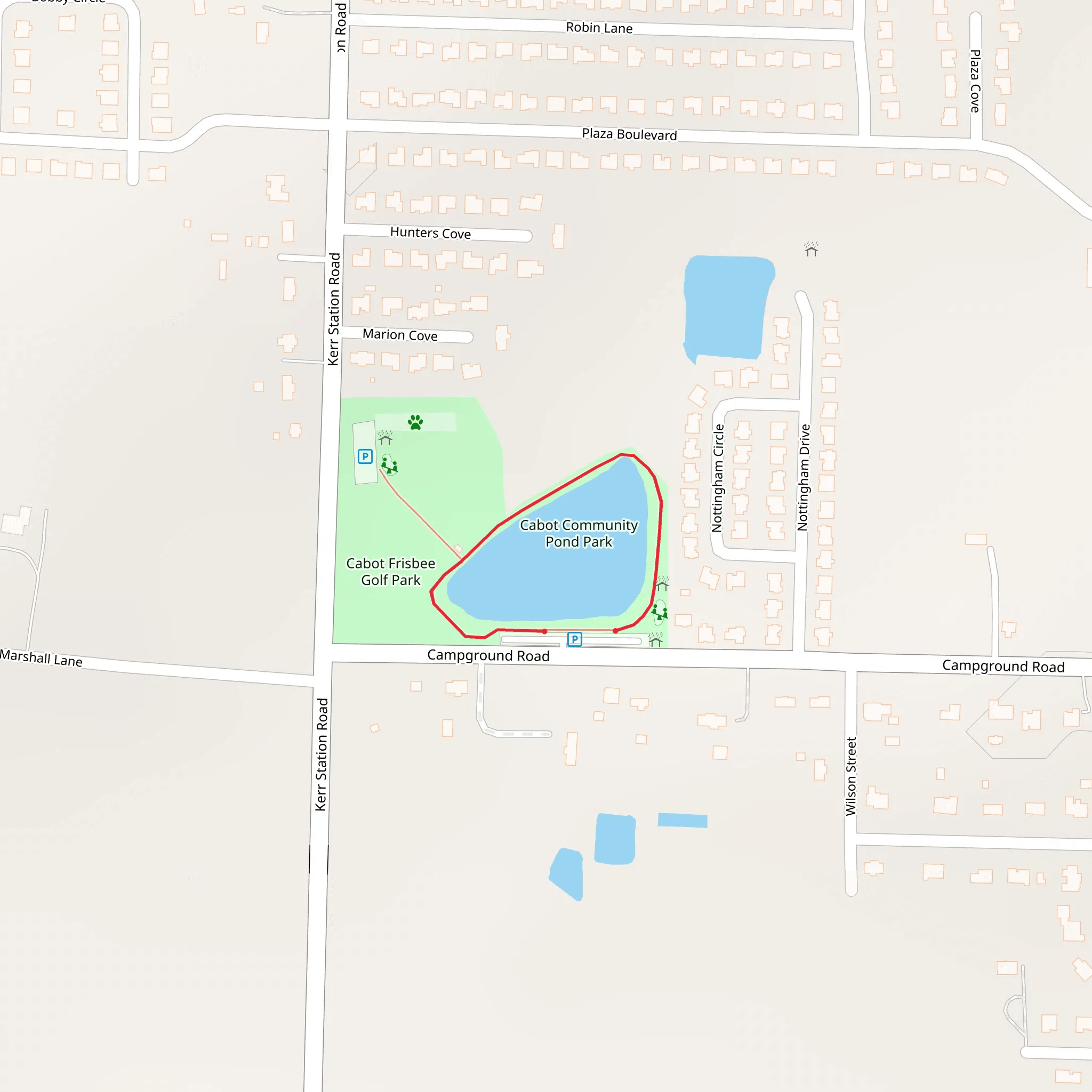 Cabot Community Pond Loop mobile static map