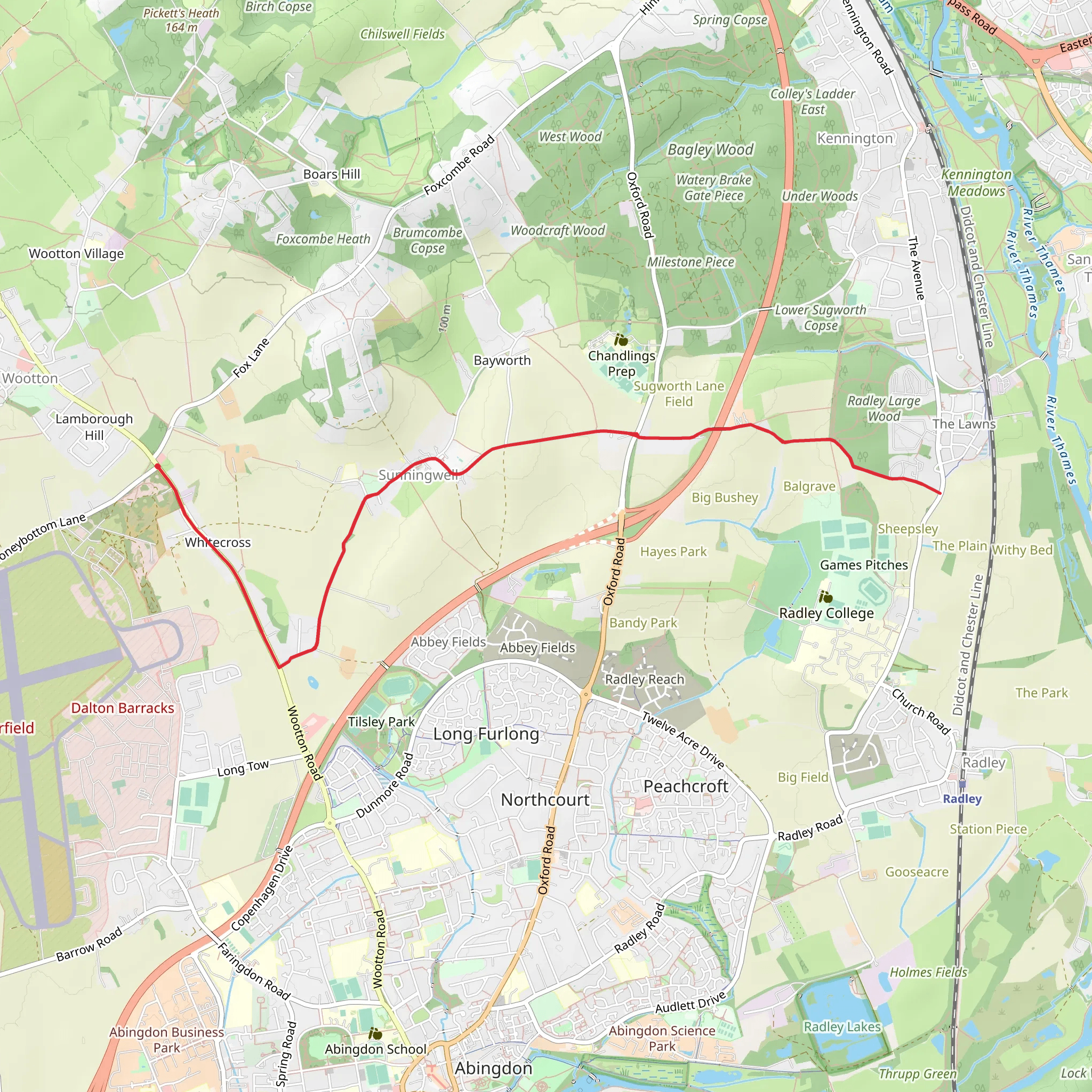 Sunningwell Country Park mobile static map