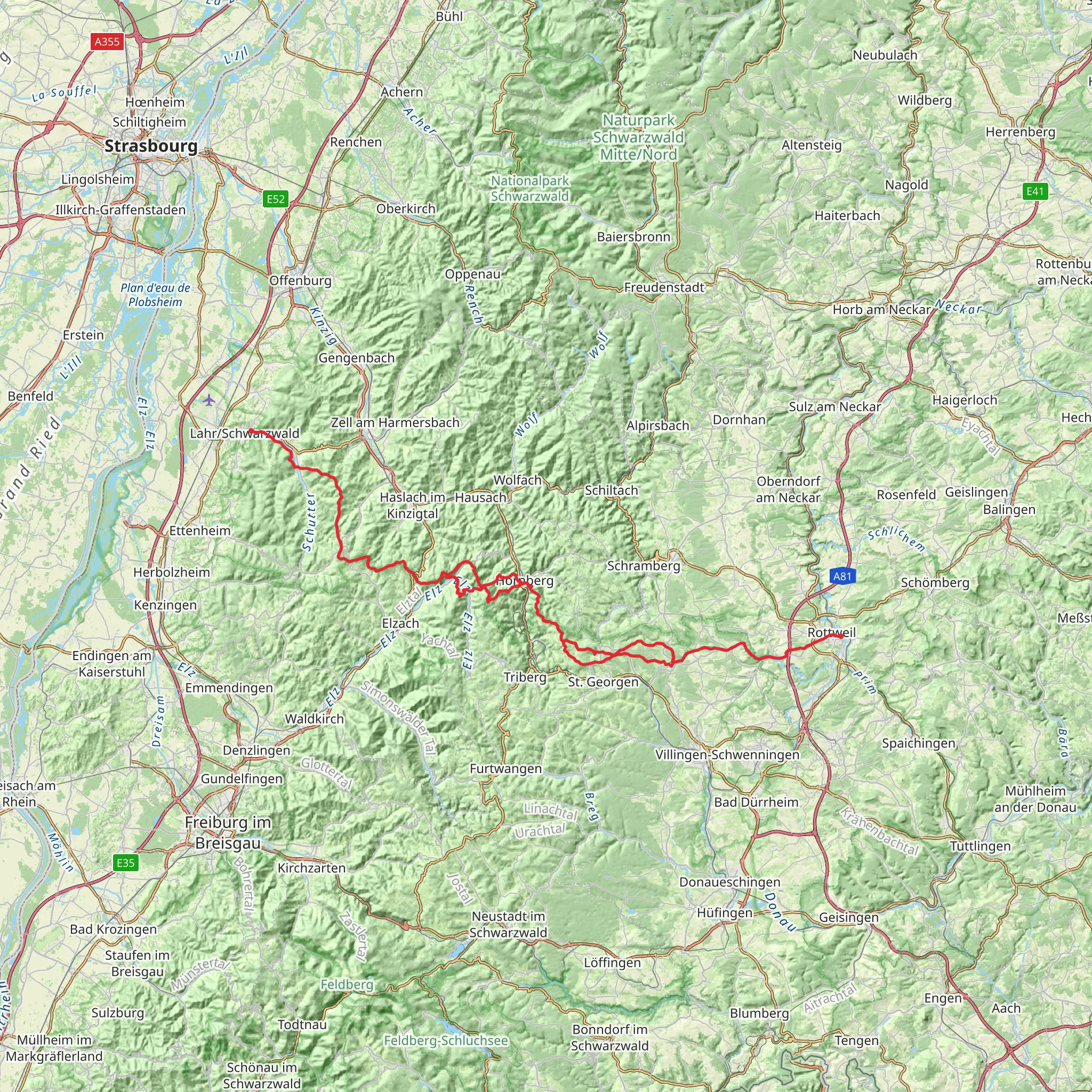 Querweg Lahr - Rottweil mobile static map