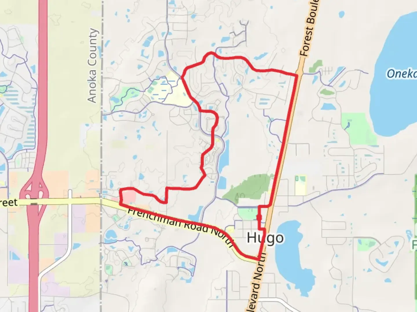 An image depicting the trail Francesca Avenue North Loop and its surrounding area.