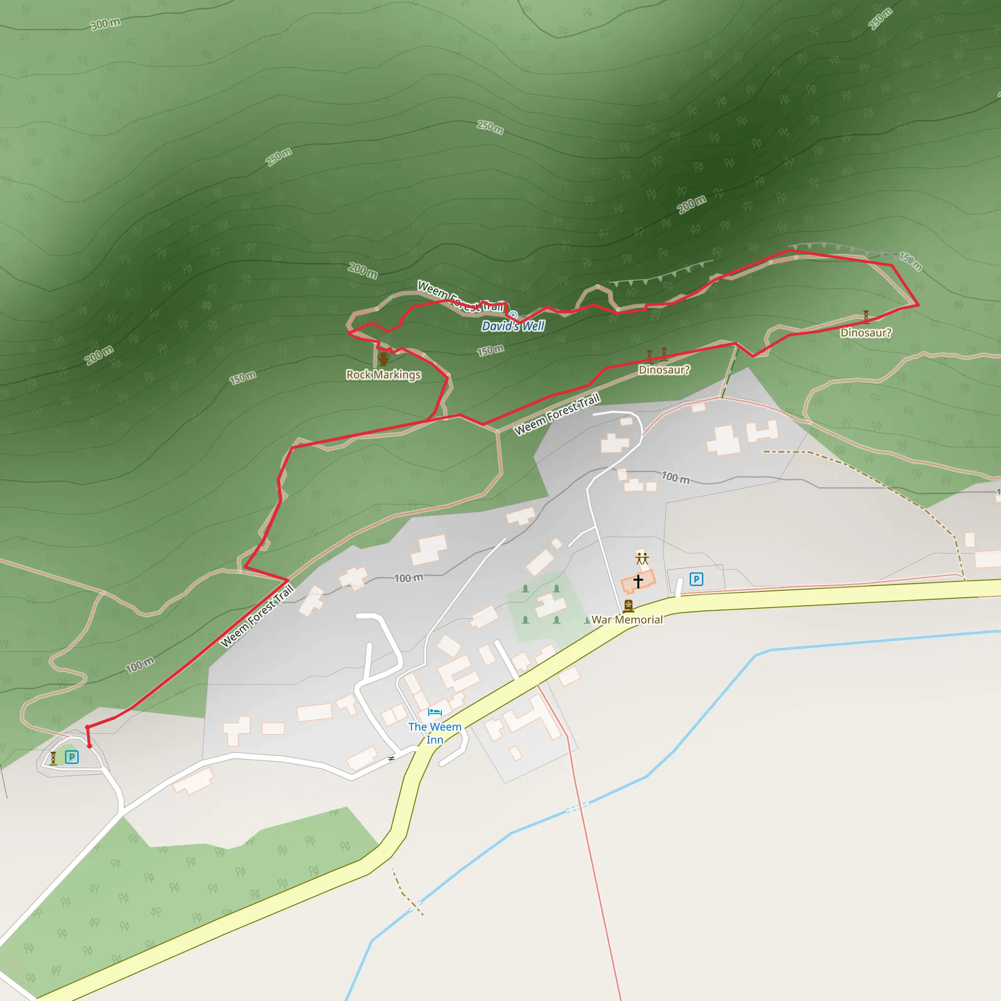 Weem Forest Loop Trail mobile static map