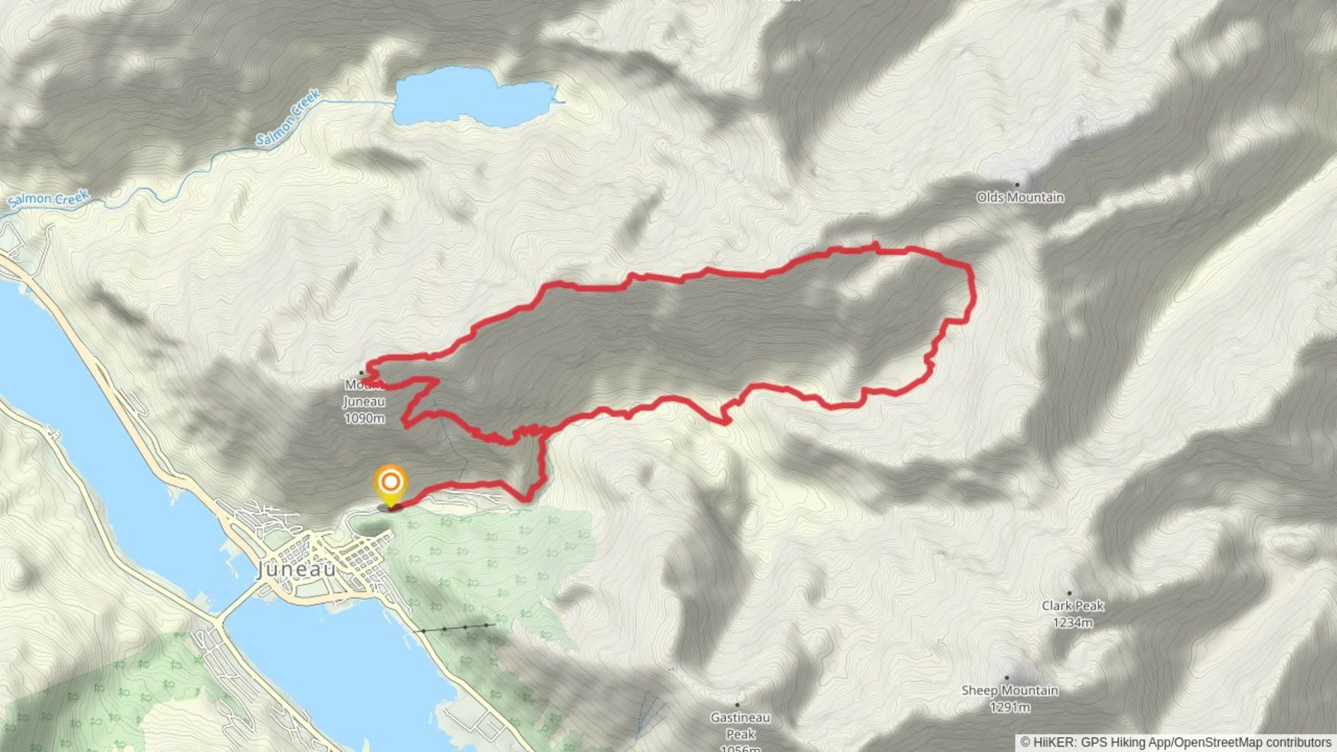 An image depicting the trail Perserverance, Mt Juneau and Juneau Ridge Loop Trail and its surrounding area.