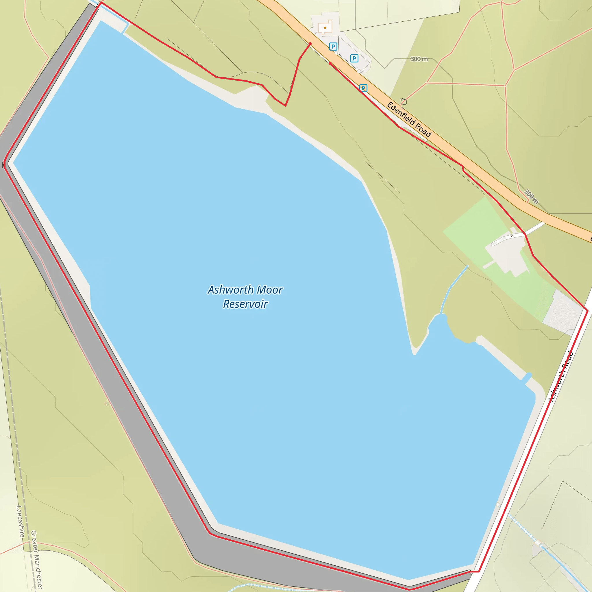 Owd Betts Ashworth Moor Reservoir Loop mobile static map